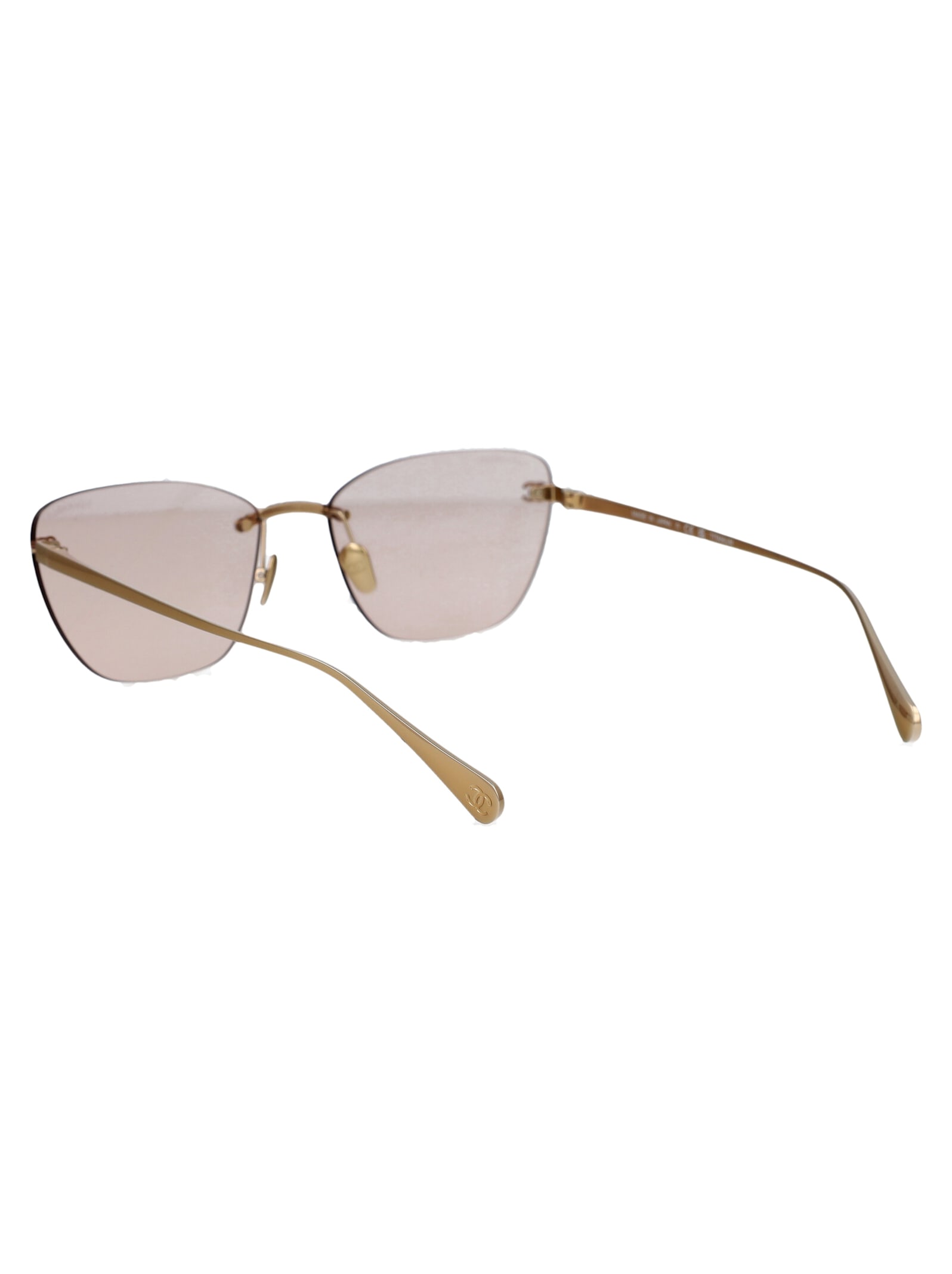 Pre-owned Chanel 0ch4286st Sunglasses In Pale Gold Blue Light Filter Light Brown