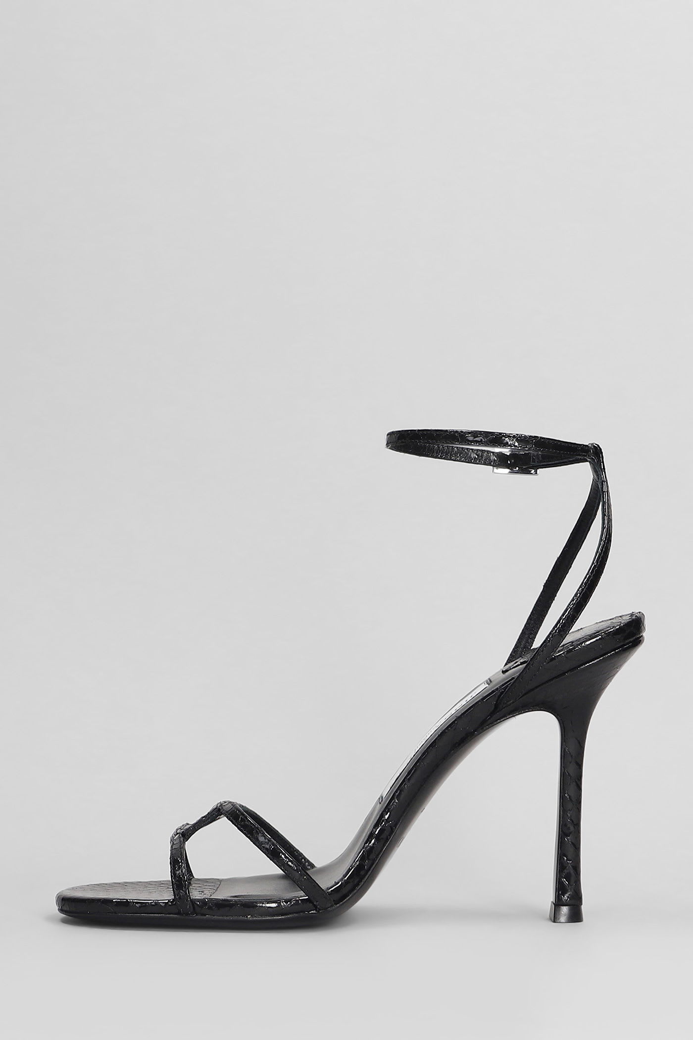 Jimmy Choo Strappy Leo 100 Stiletto Heel Sandals In Black