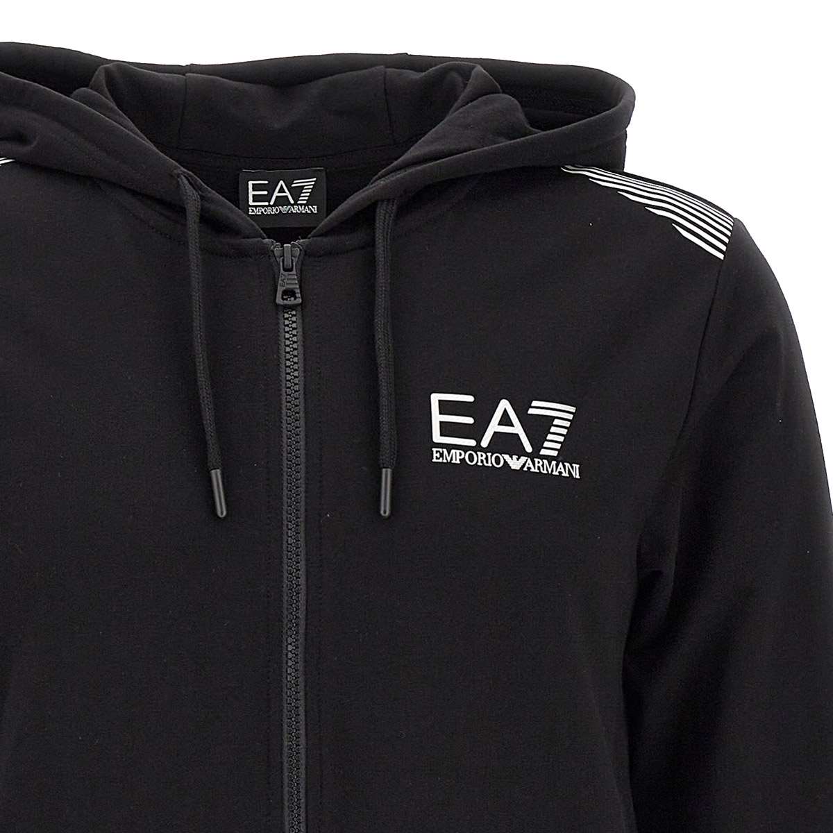 Shop Ea7 Organic Cotton Sweatshirt In Black