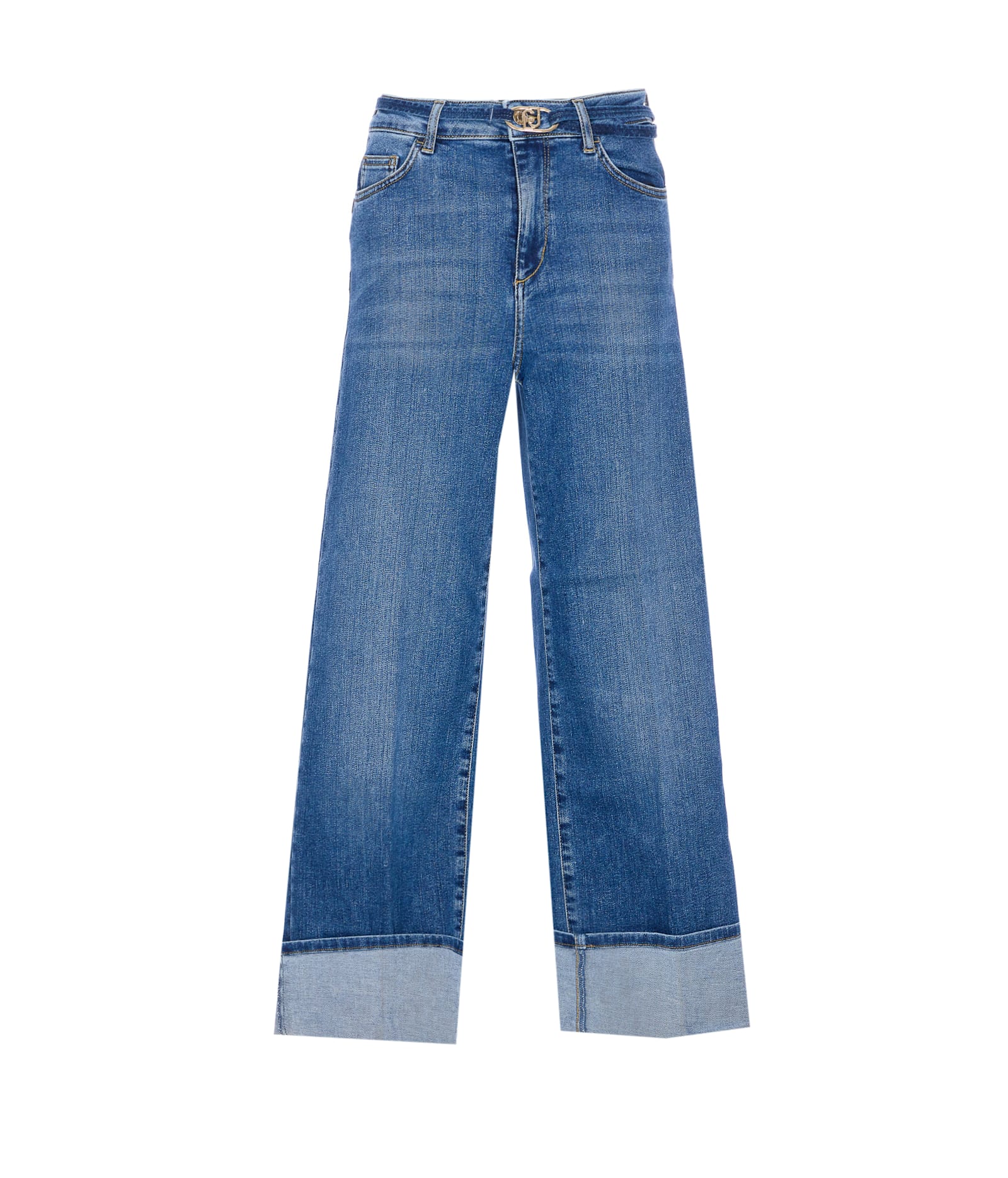 Liu •jo Denim Trousers With Belt Loops In Blue