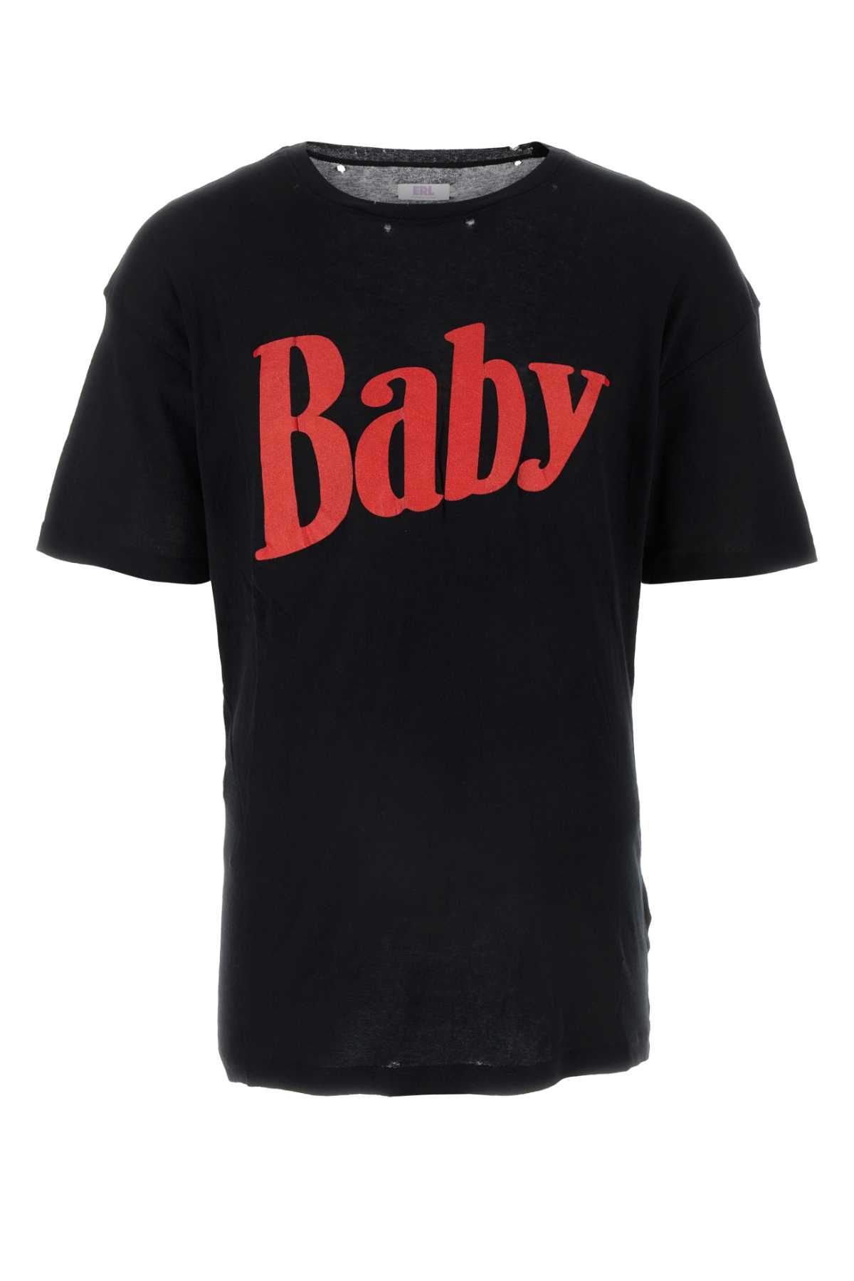 Shop Erl Black Cotton T-shirt In Fadedblack