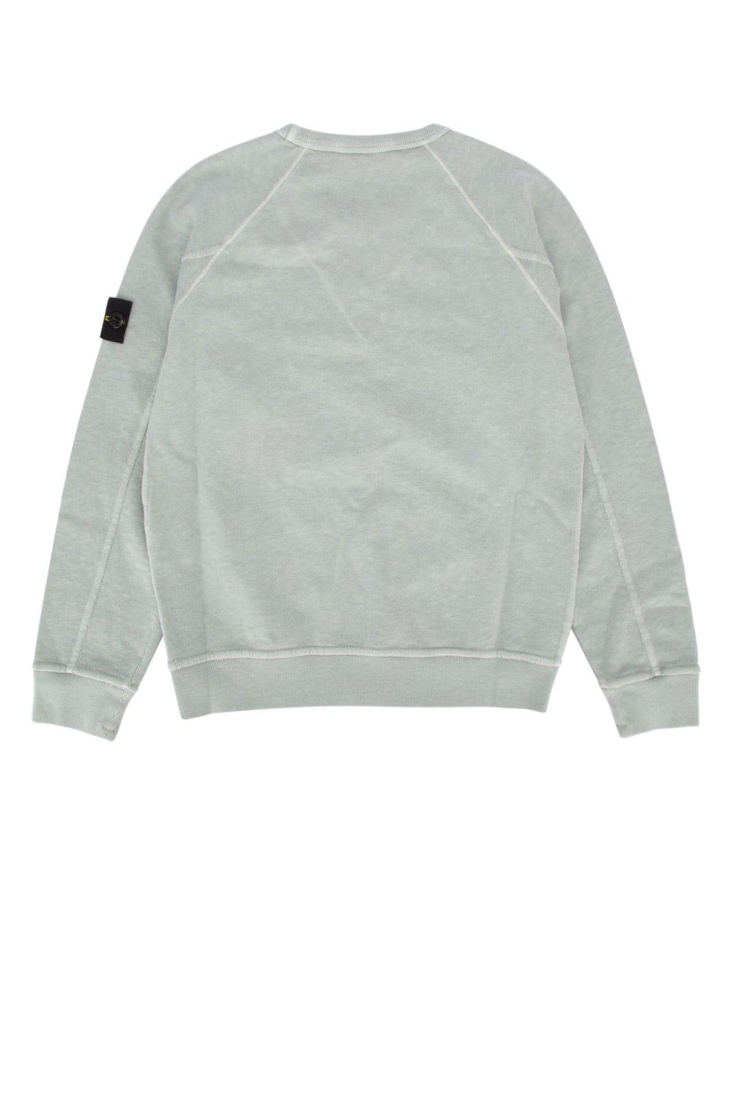 Stone Island Compass-patch Crewneck Sweatshirt In Grey