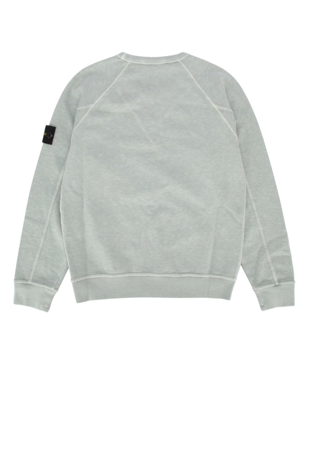 Shop Stone Island Junior Compass-patch Crewneck Sweatshirt In Grigio