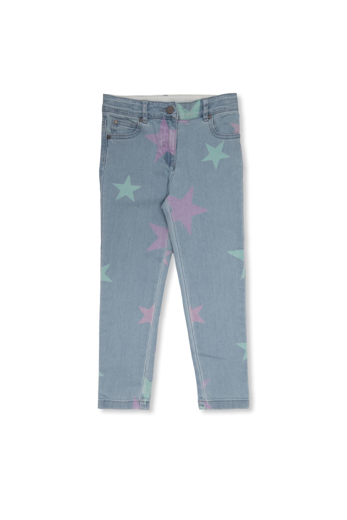 Stella Mccartney Kids Jeans With Star Motif In Blue