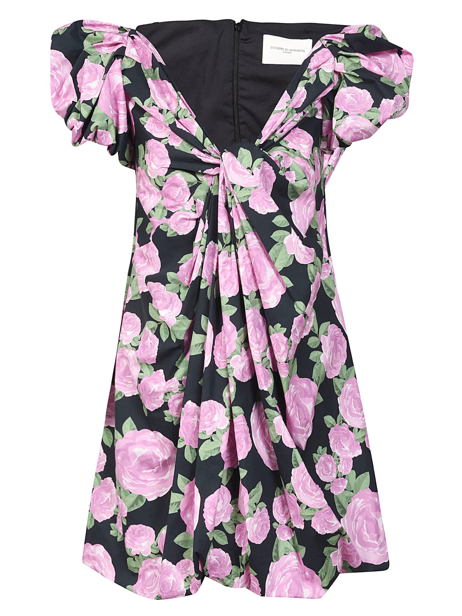 GIUSEPPE DI MORABITO FLORAL GATHERED DRESS,11278530