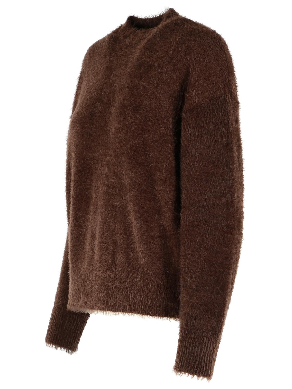 Moschino Knitwear Sweater Fuzzy Texture In Brown