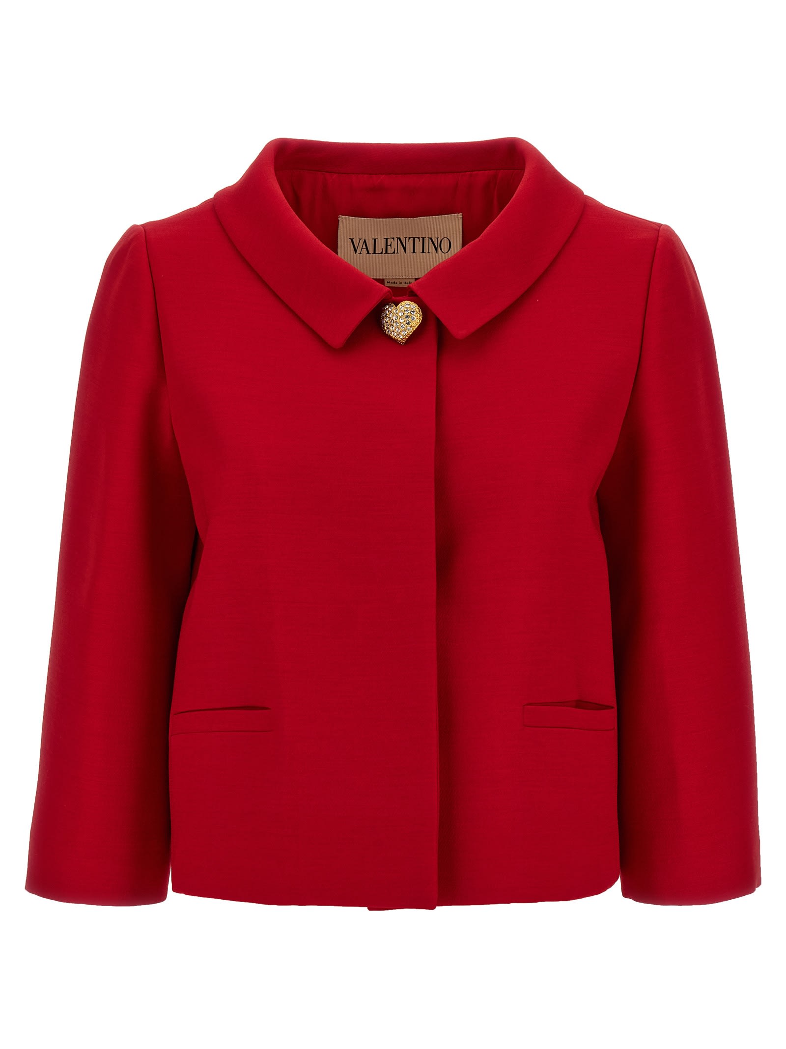 Valentino Blazer  Garavani Crepe Couture In Red