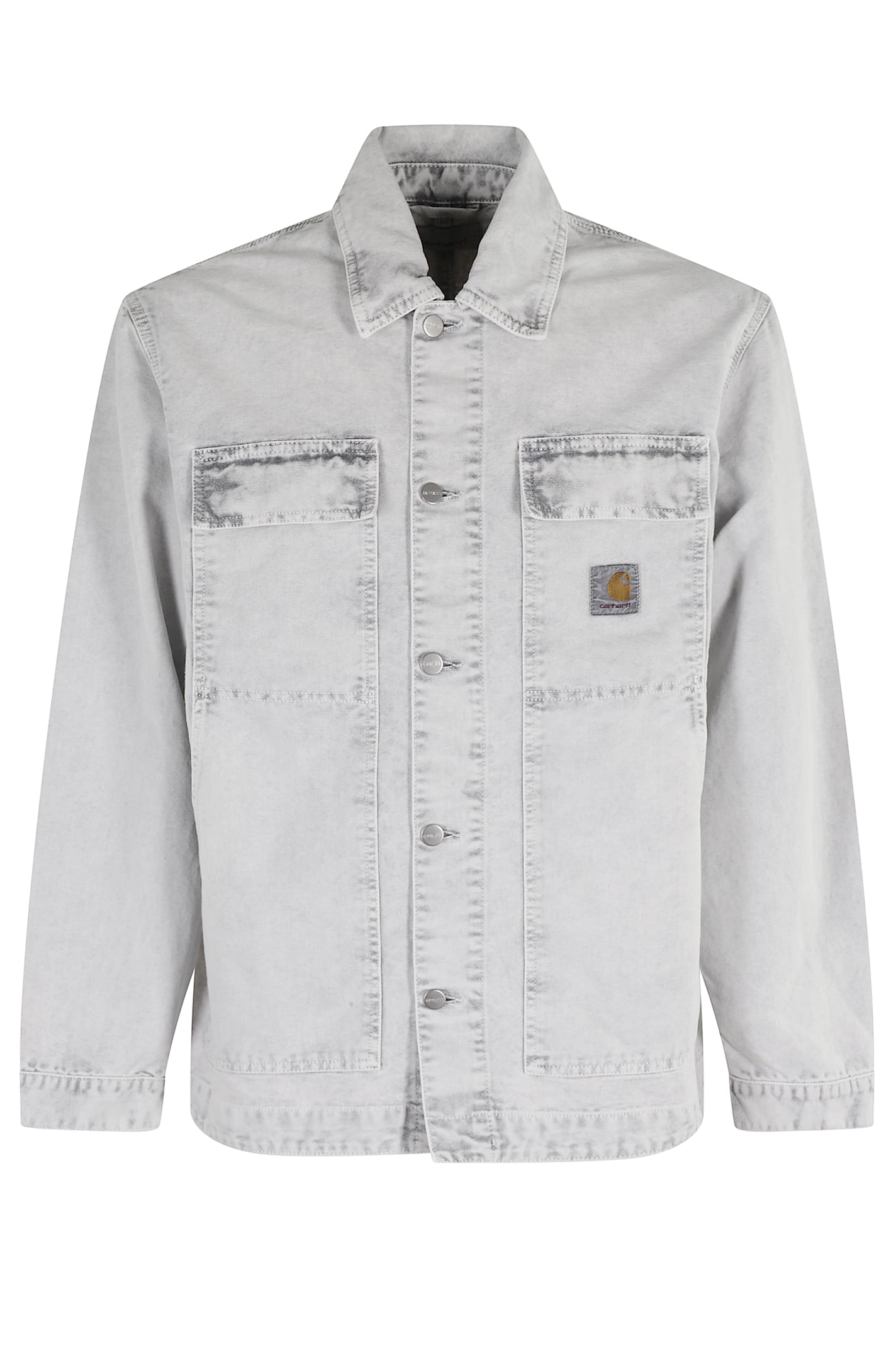Carhartt Wip Button-up Organic Cotton Jacket In Gray