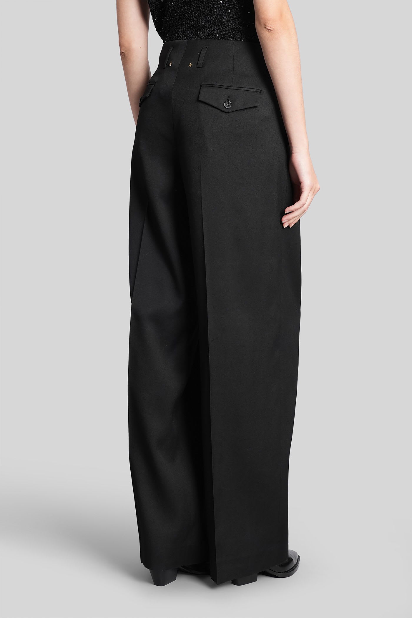 Golden Goose Pants In Black Wool In Black
