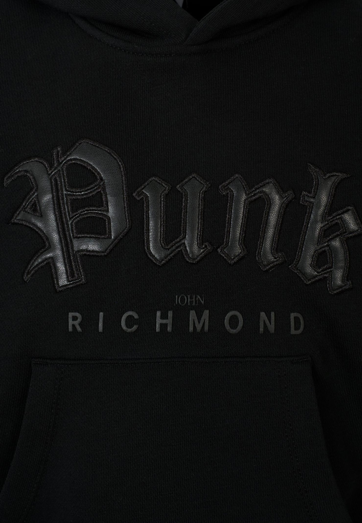Richmond Black Sweatshirt For Kids With Writing In Black
