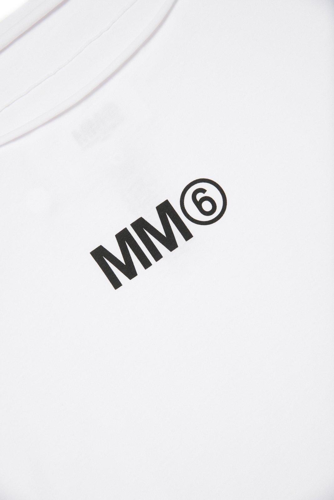 Shop Mm6 Maison Margiela Logo Printed Rolled Trim Tank Top In White