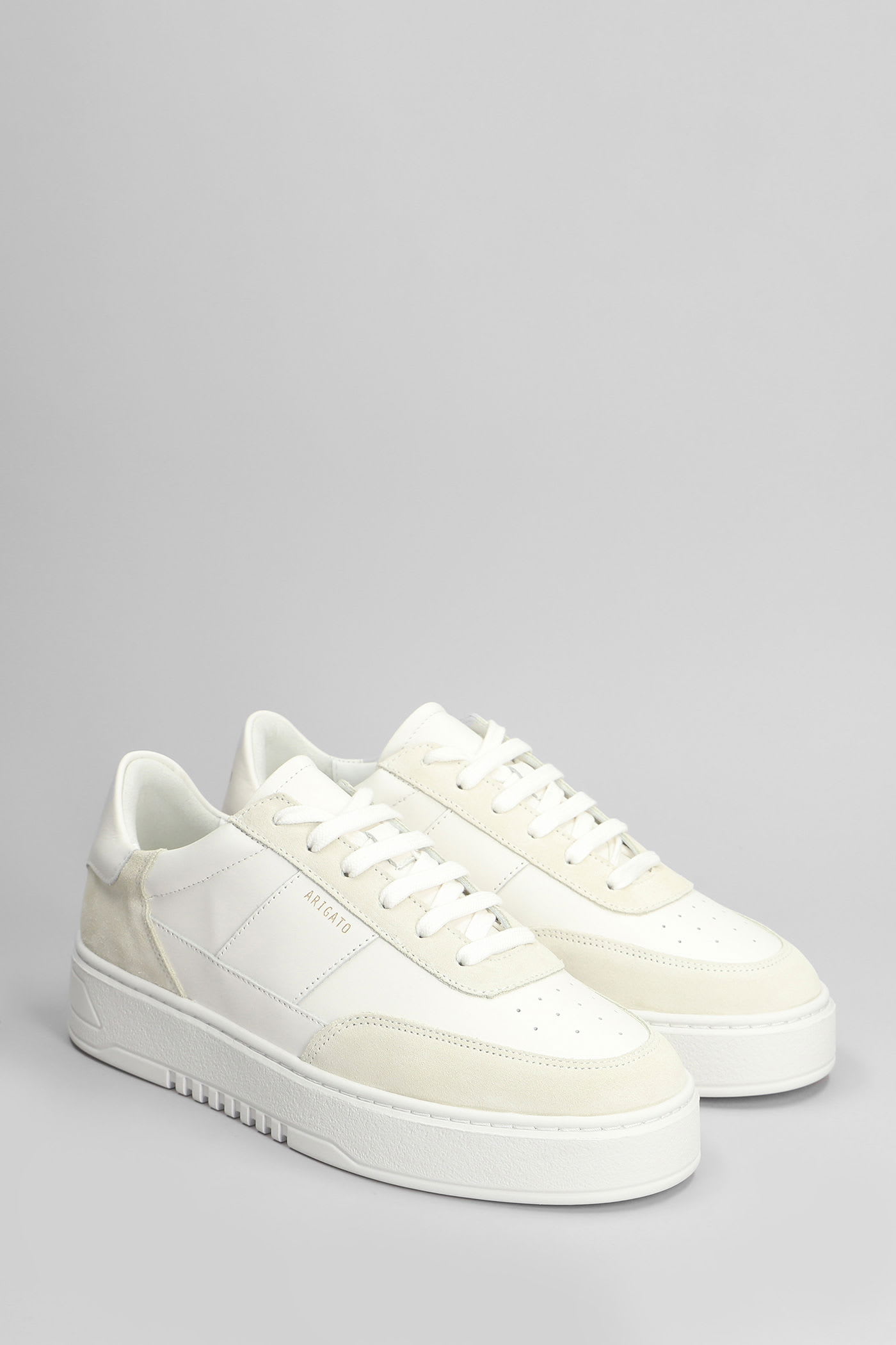 Axel Arigato Orbit Vintage Sneakers In Beige Suede And Leather In White