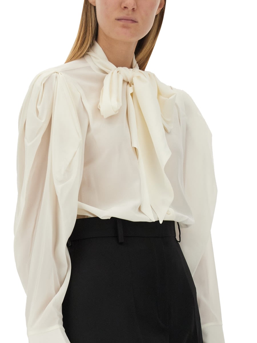Shop Nina Ricci Silk Shirt In White