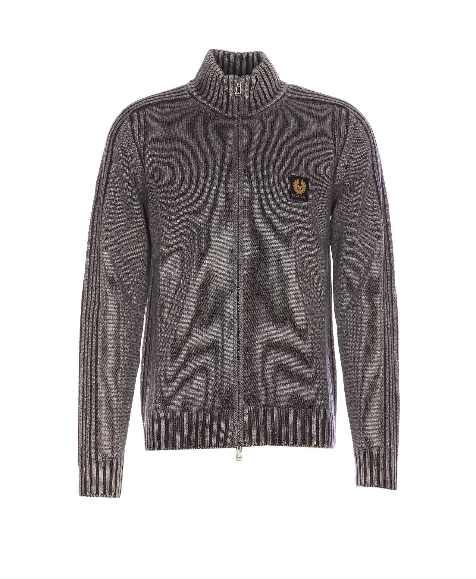 Shop Belstaff Watch Zip Cardigan In Grey