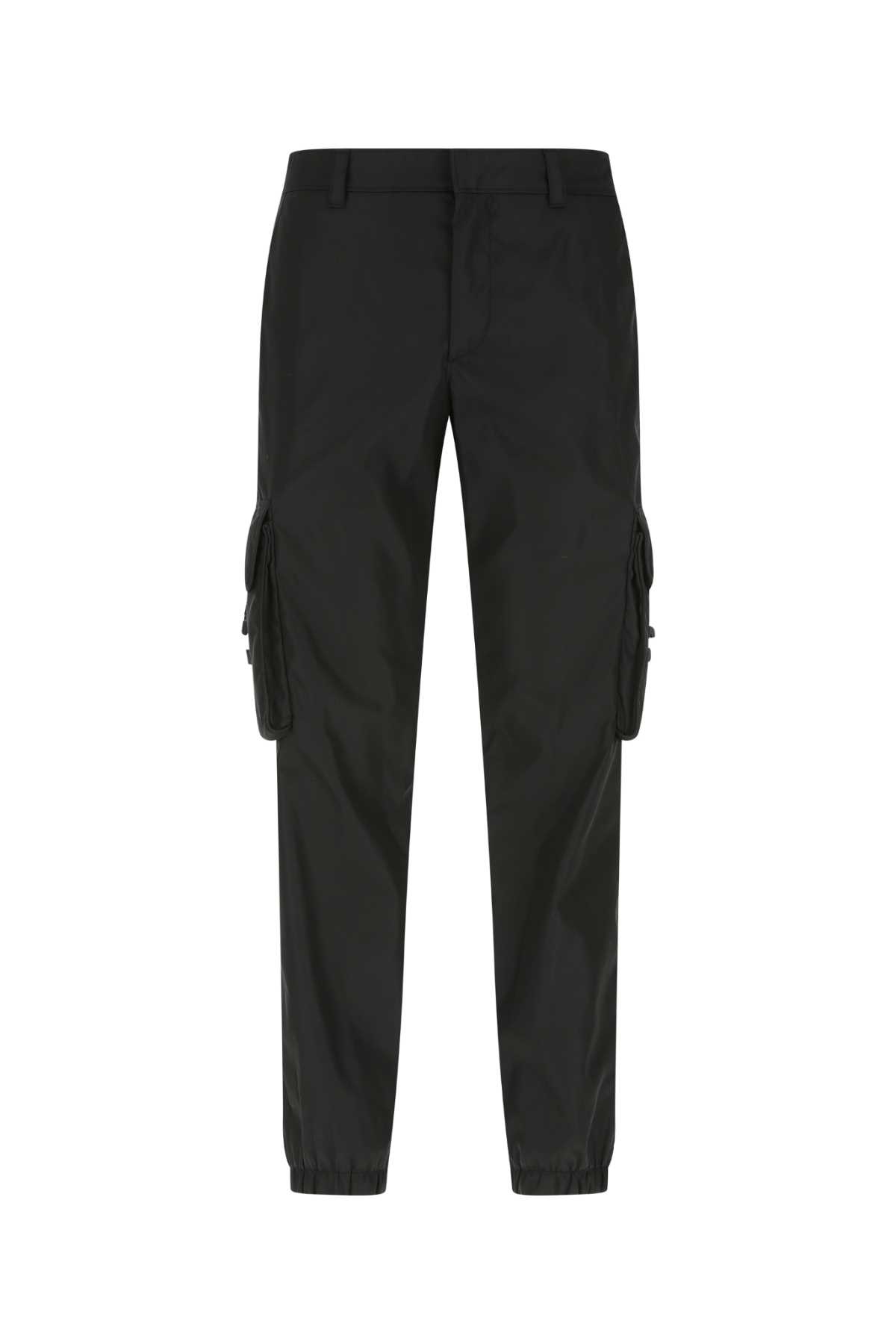 Shop Prada Black Re-nylon Cargo Pant In Nero