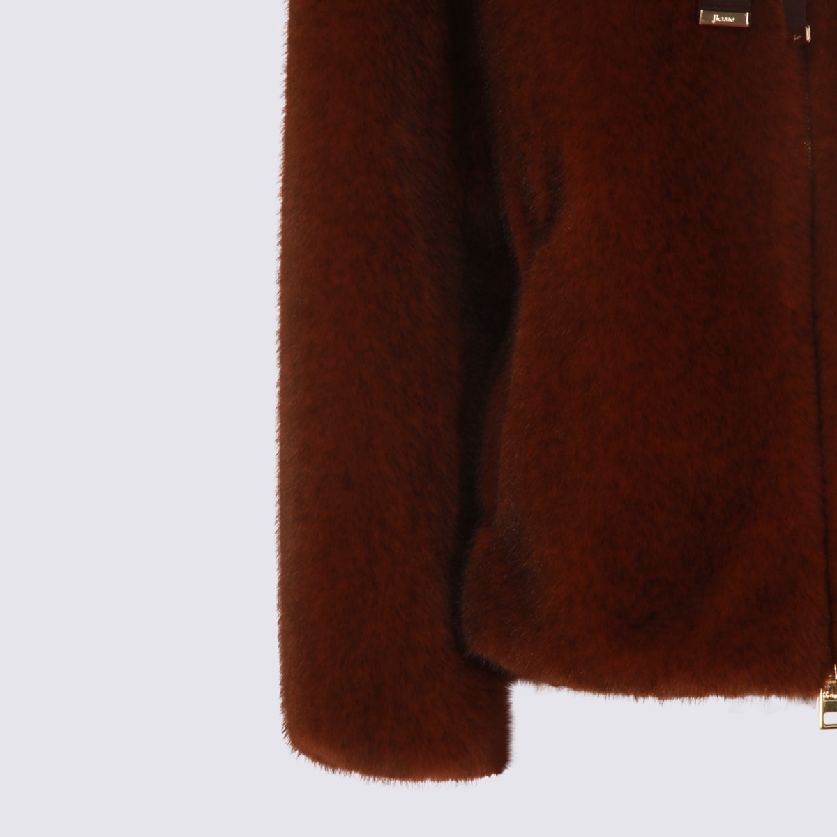 Herno Dark Brown Cotton Casual Jacket In Red
