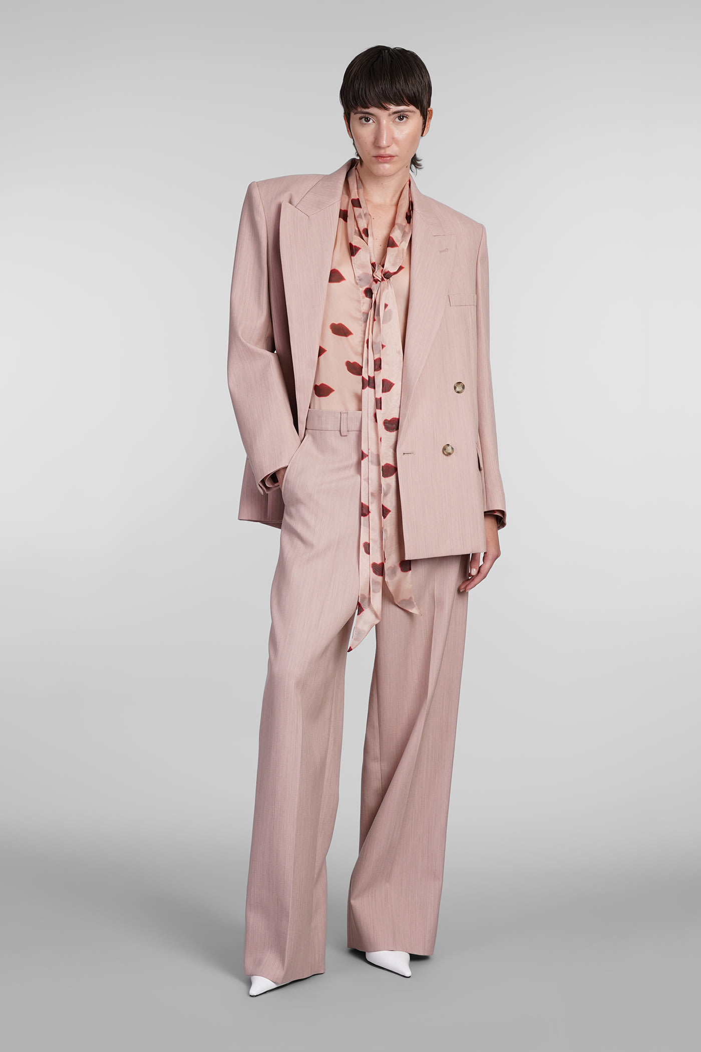 Shop Stella Mccartney Blazer In Rose-pink Wool