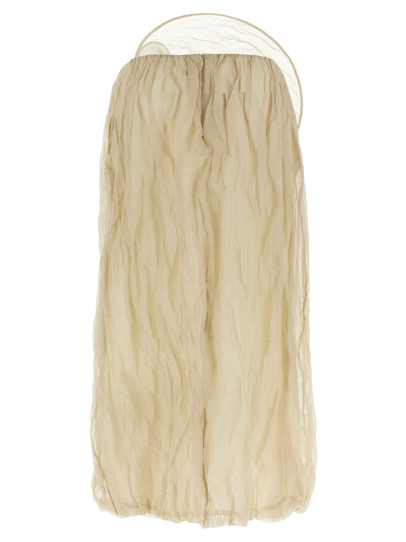 Magda Butrym Flowing Silhouette Layered Sheer Skirt In Beige