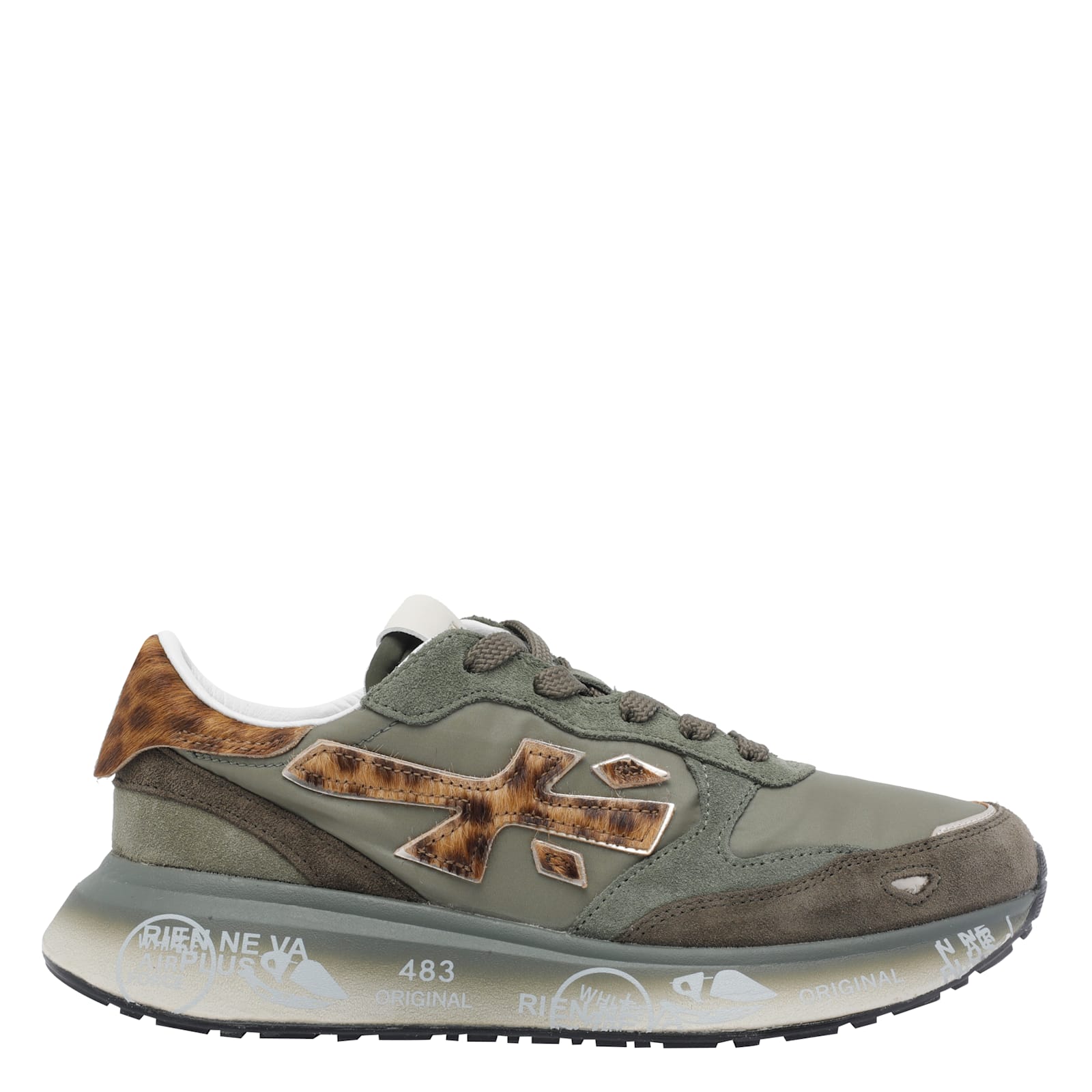 Premiata Lauryn Sneakers Suede And Fabric Design In Green