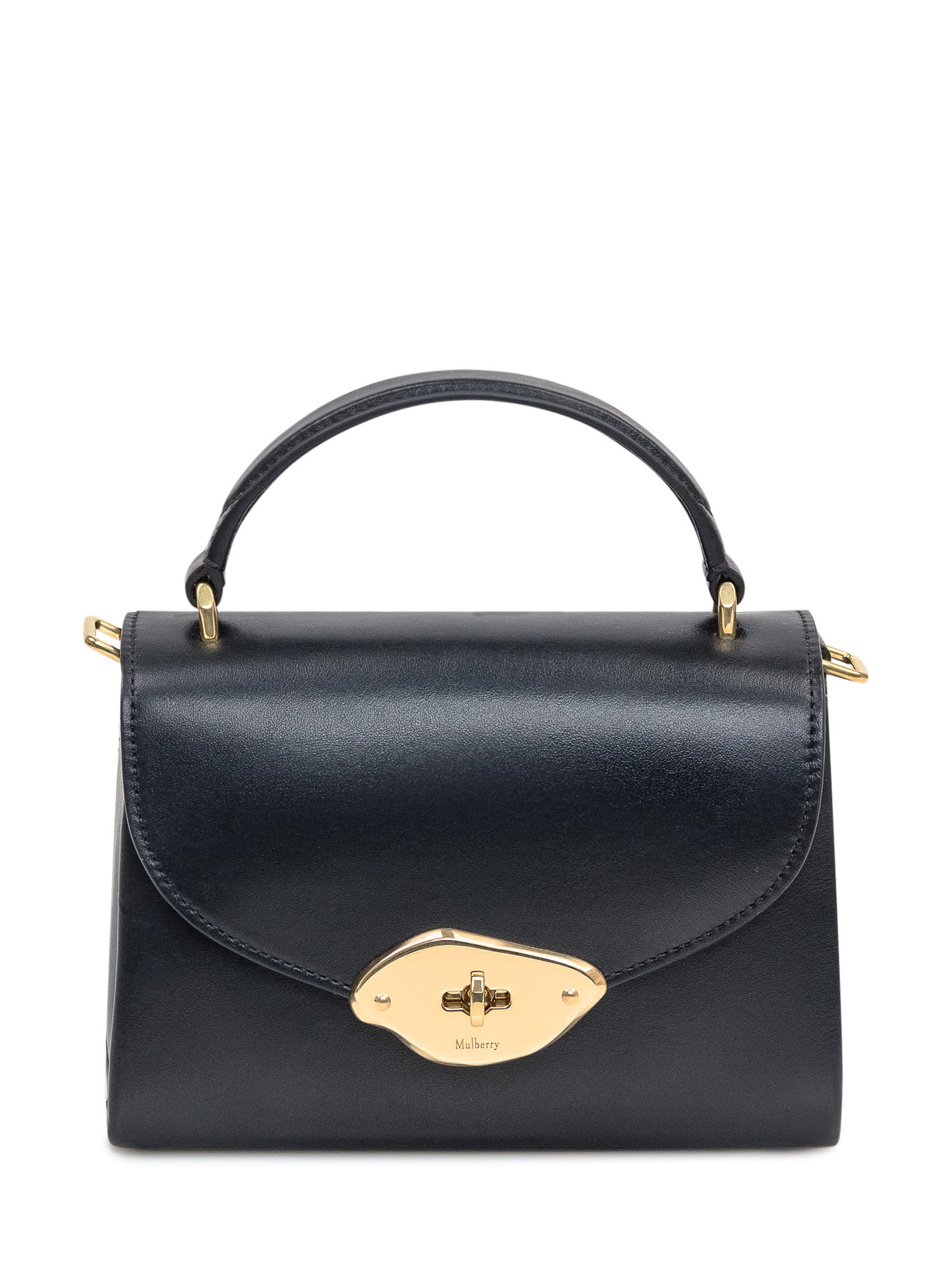 Shop Mulberry Small Bag Lana Gloss Leather In Black