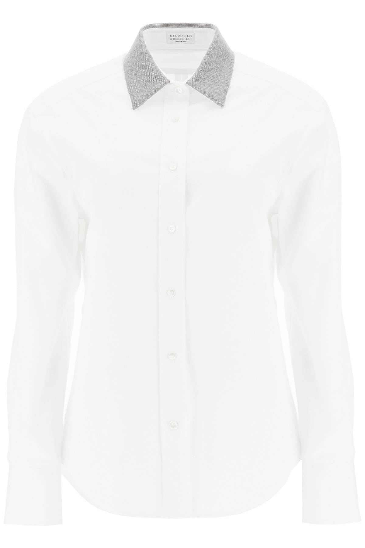 BRUNELLO CUCINELLI WHITE POPLIN SHIRT