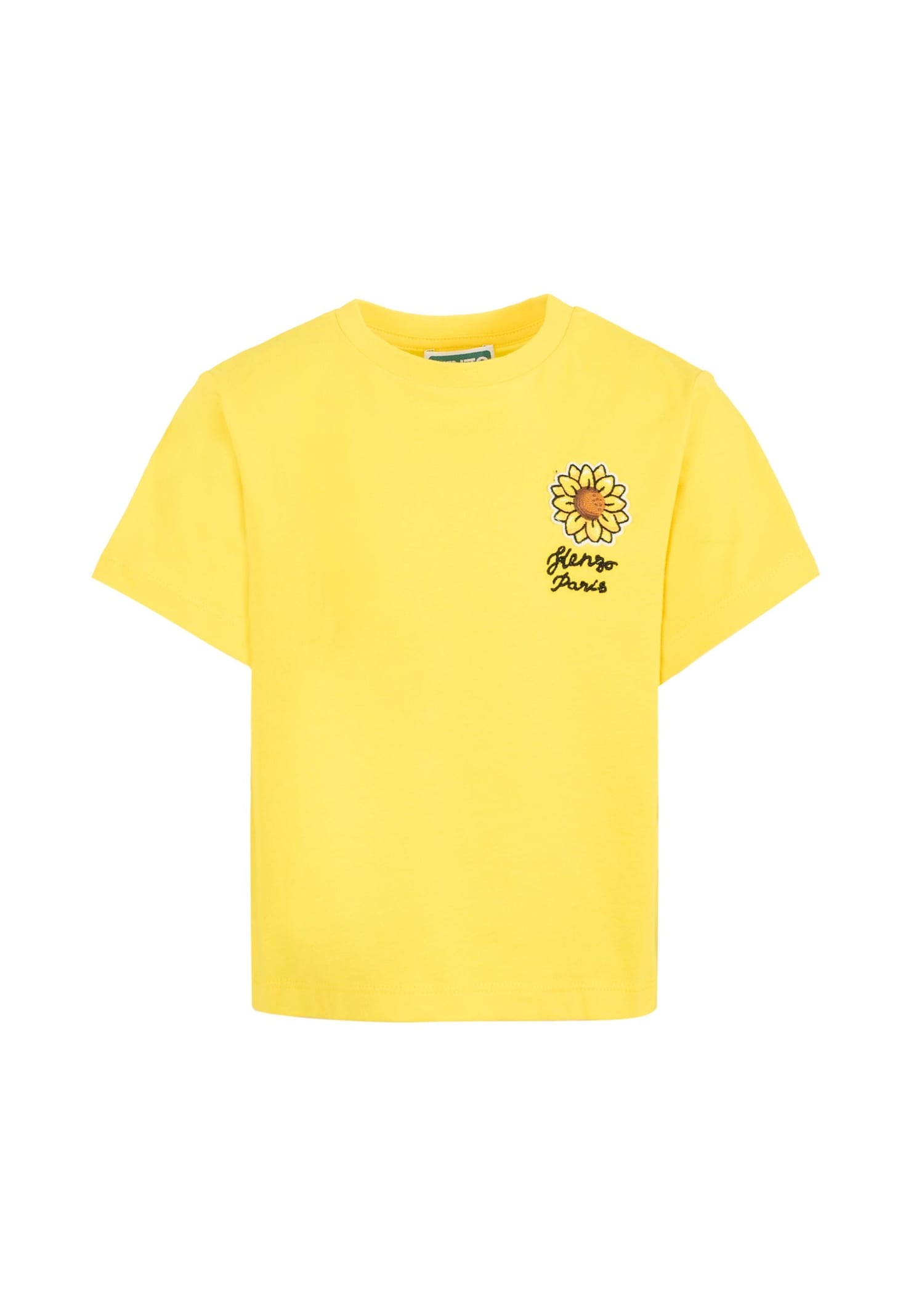 Kenzo Kids' Yellow T-shirt For Girl With Sunflower
