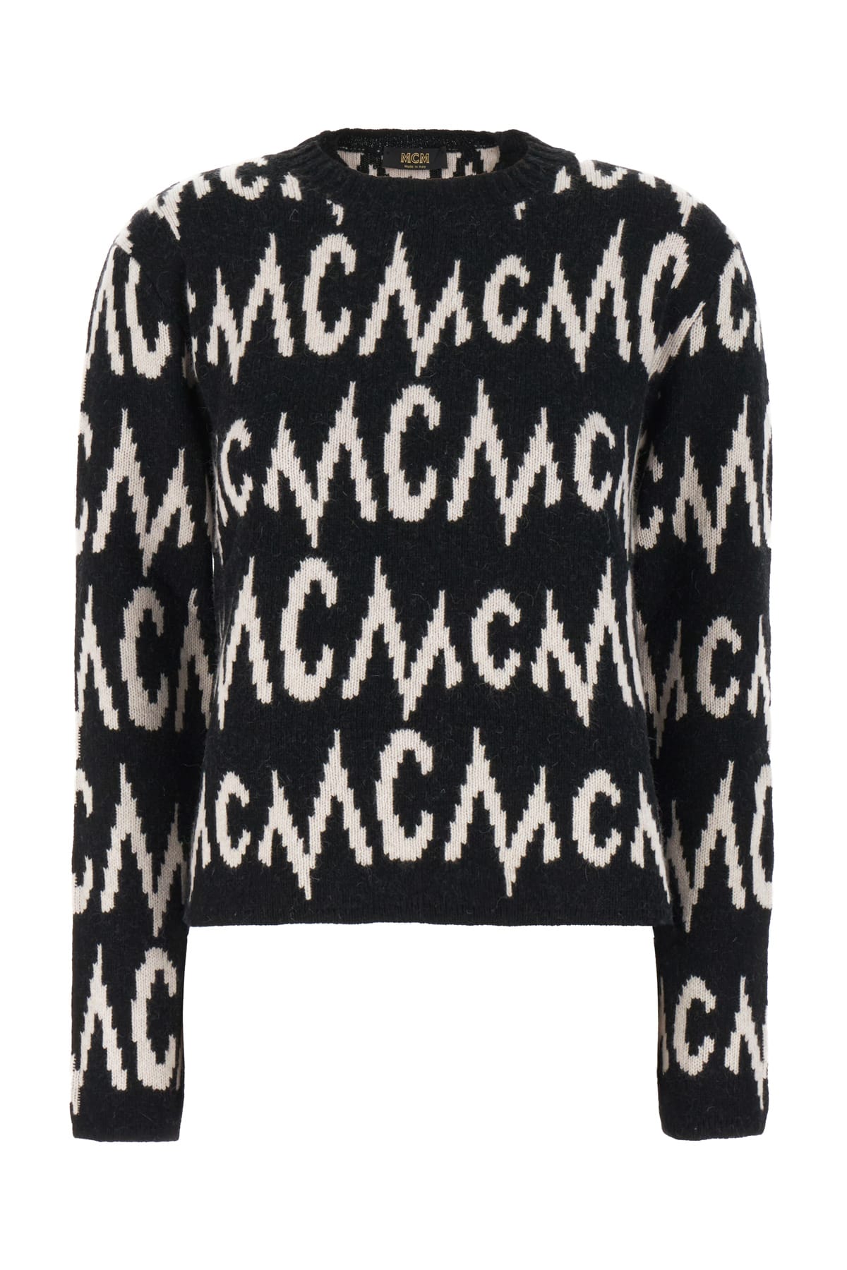 Shop Mcm Embroidered Cashmere Blend Oversize Sweater In B9