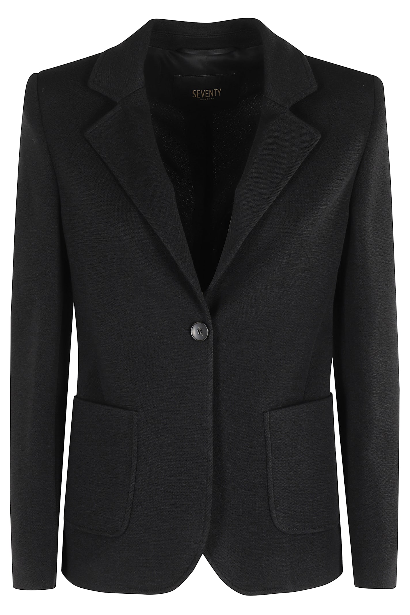 Seventy Fitted Technical Mesh Blazer With Classic Lapel In Blue
