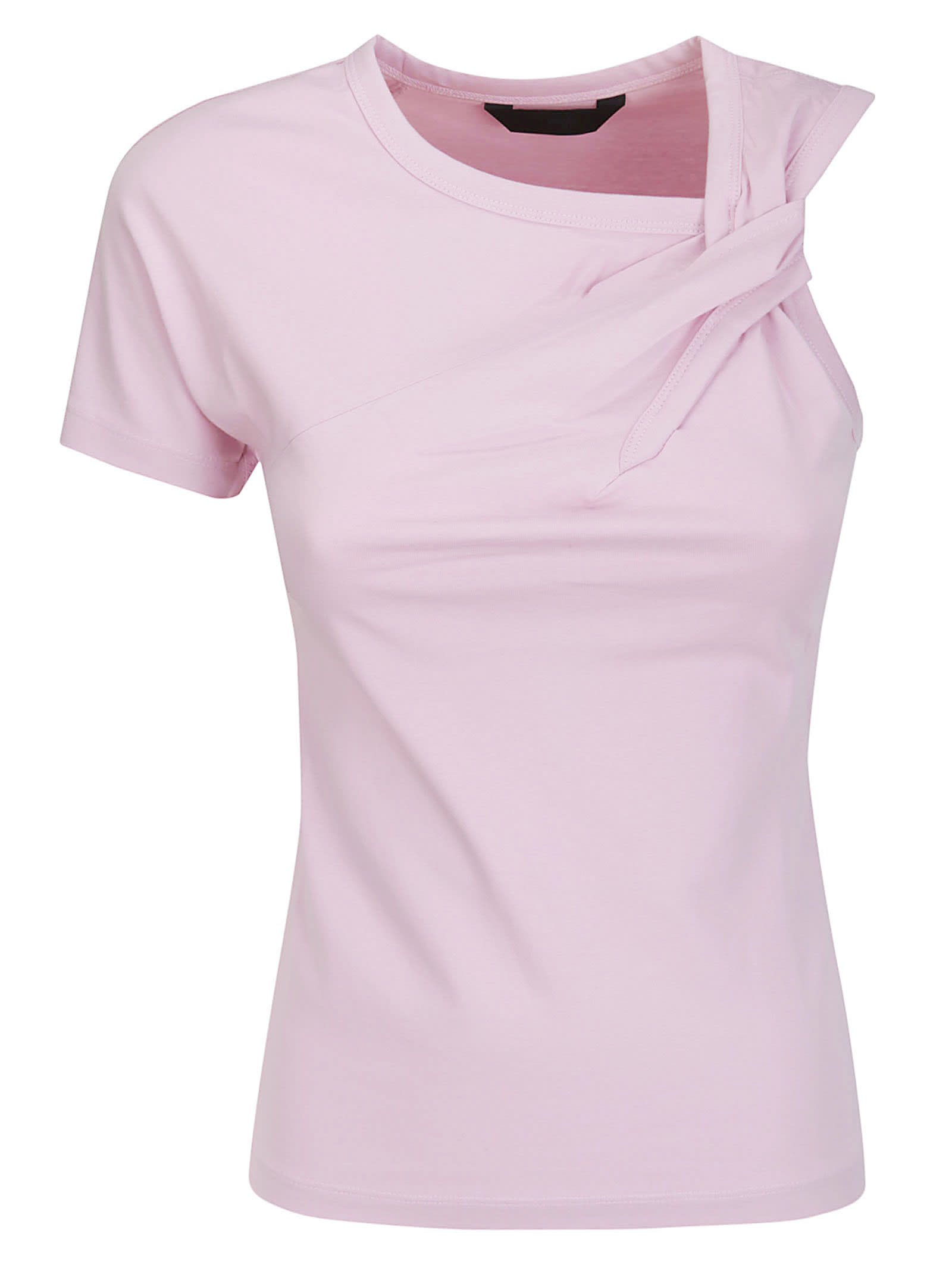 Shop Juunj Unbalanced Short Sleeve T-shirt In Pink