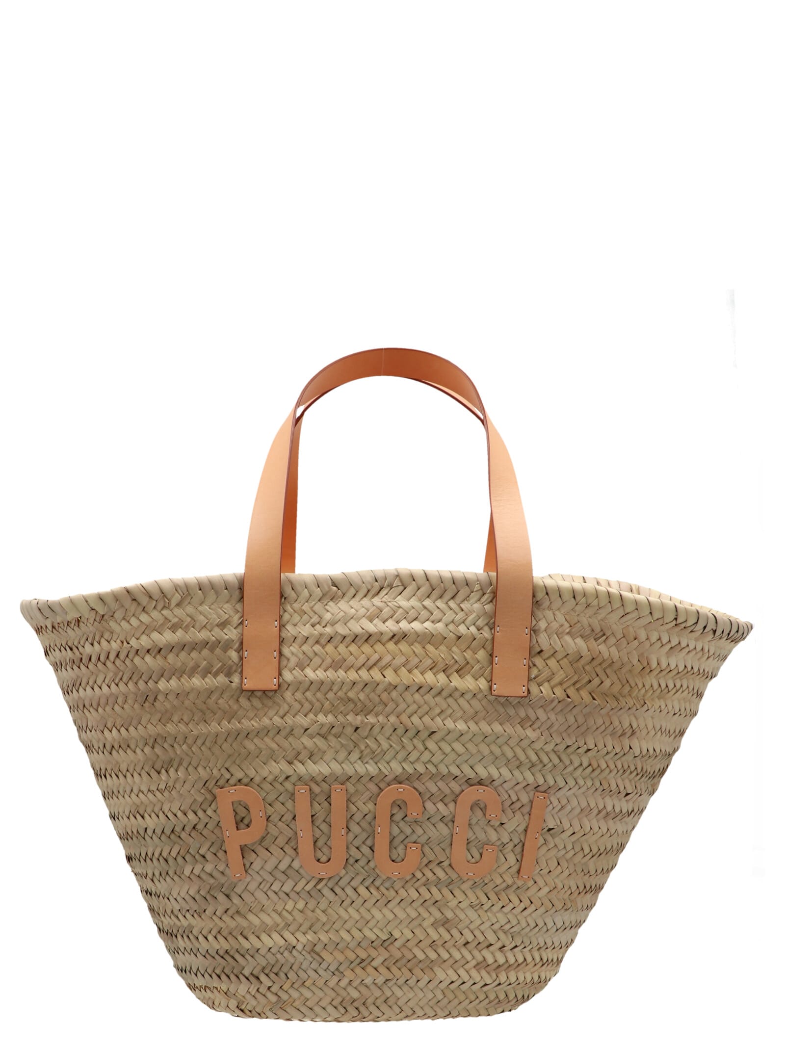 Emilio Pucci Straw And Twill Handbag