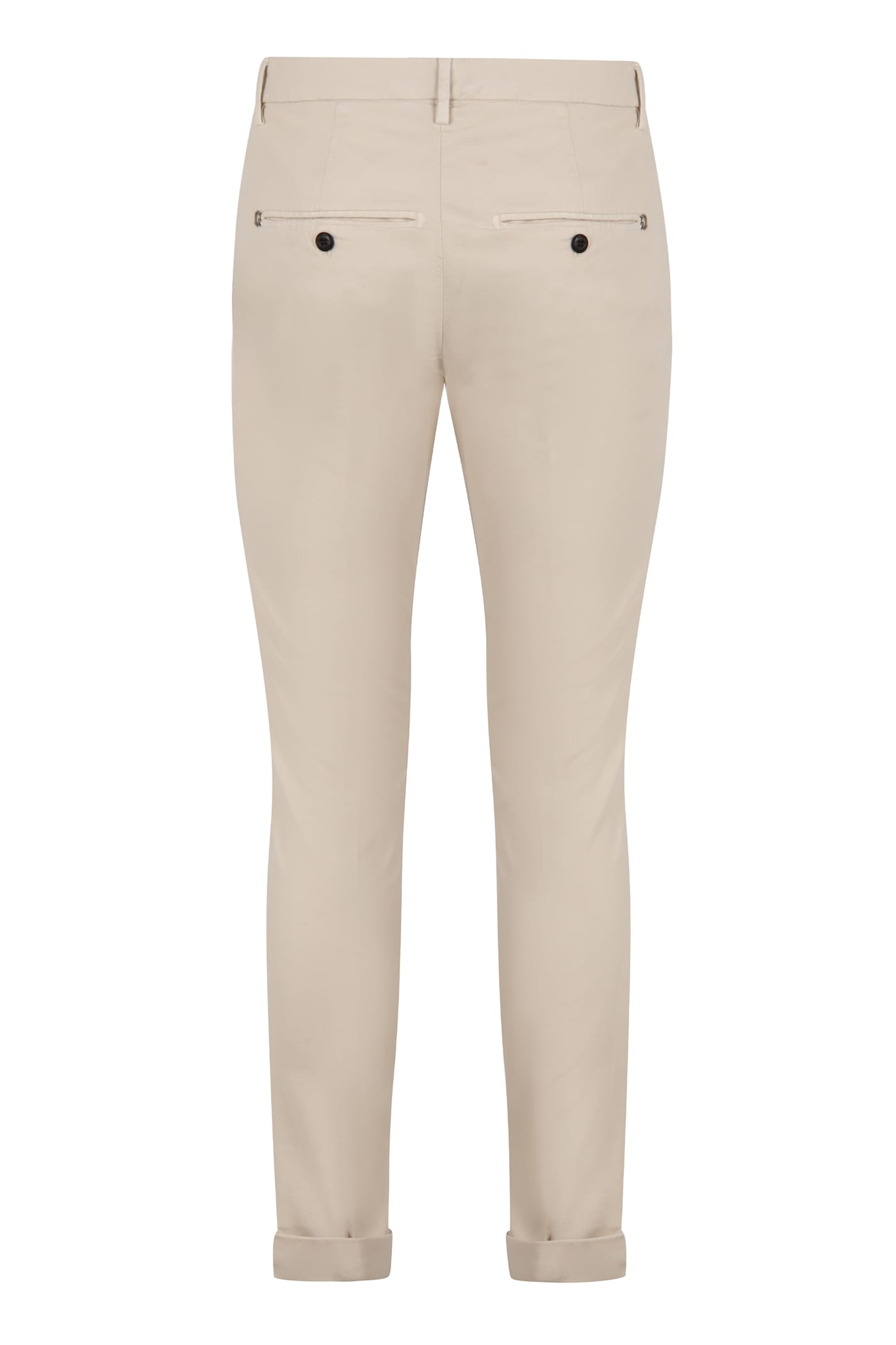 Dondup Gaubert Stretch Cotton Chino Trousers In Ecru