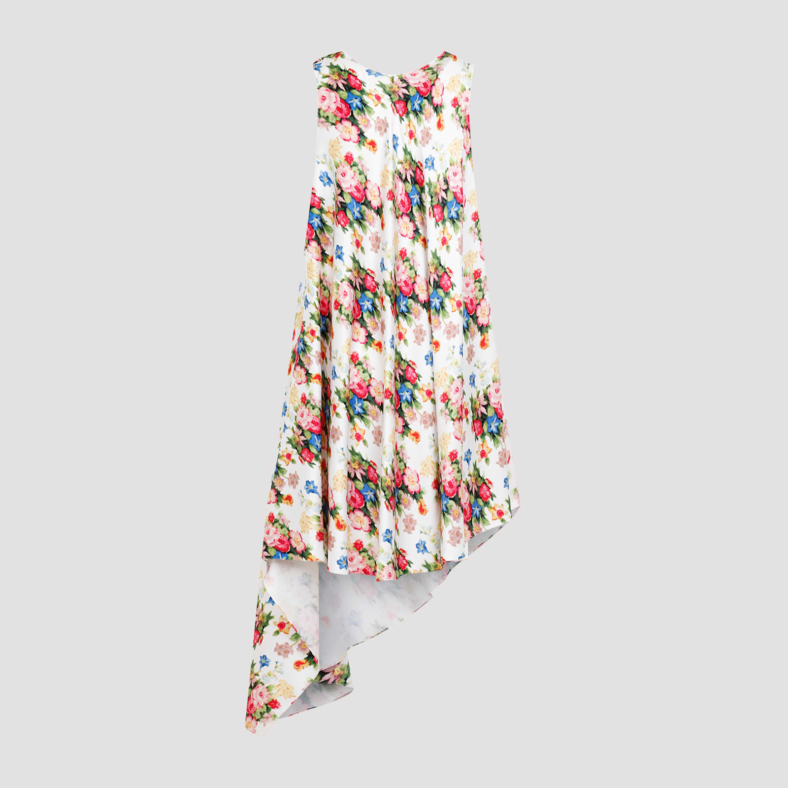 Shop Loewe Asymmetric Dress In Multicolor Soft Pink