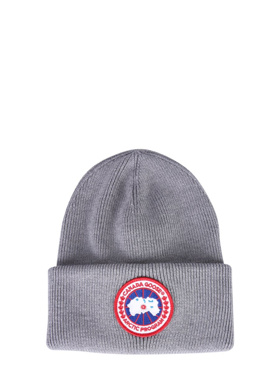 Shop Canada Goose Knitted Hat In Grey