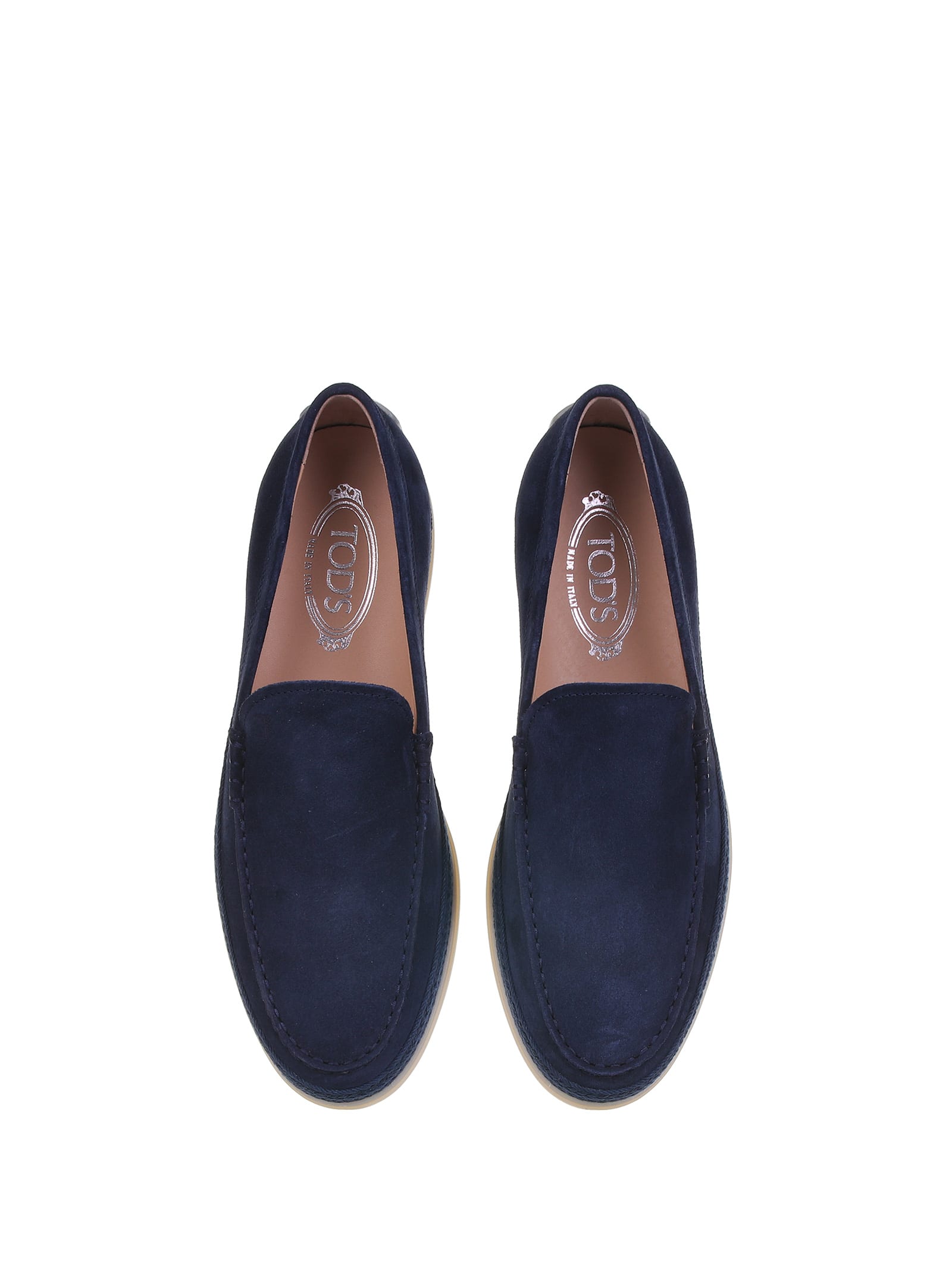 Shop Tod's Suede Slip-on In Blu Galassia