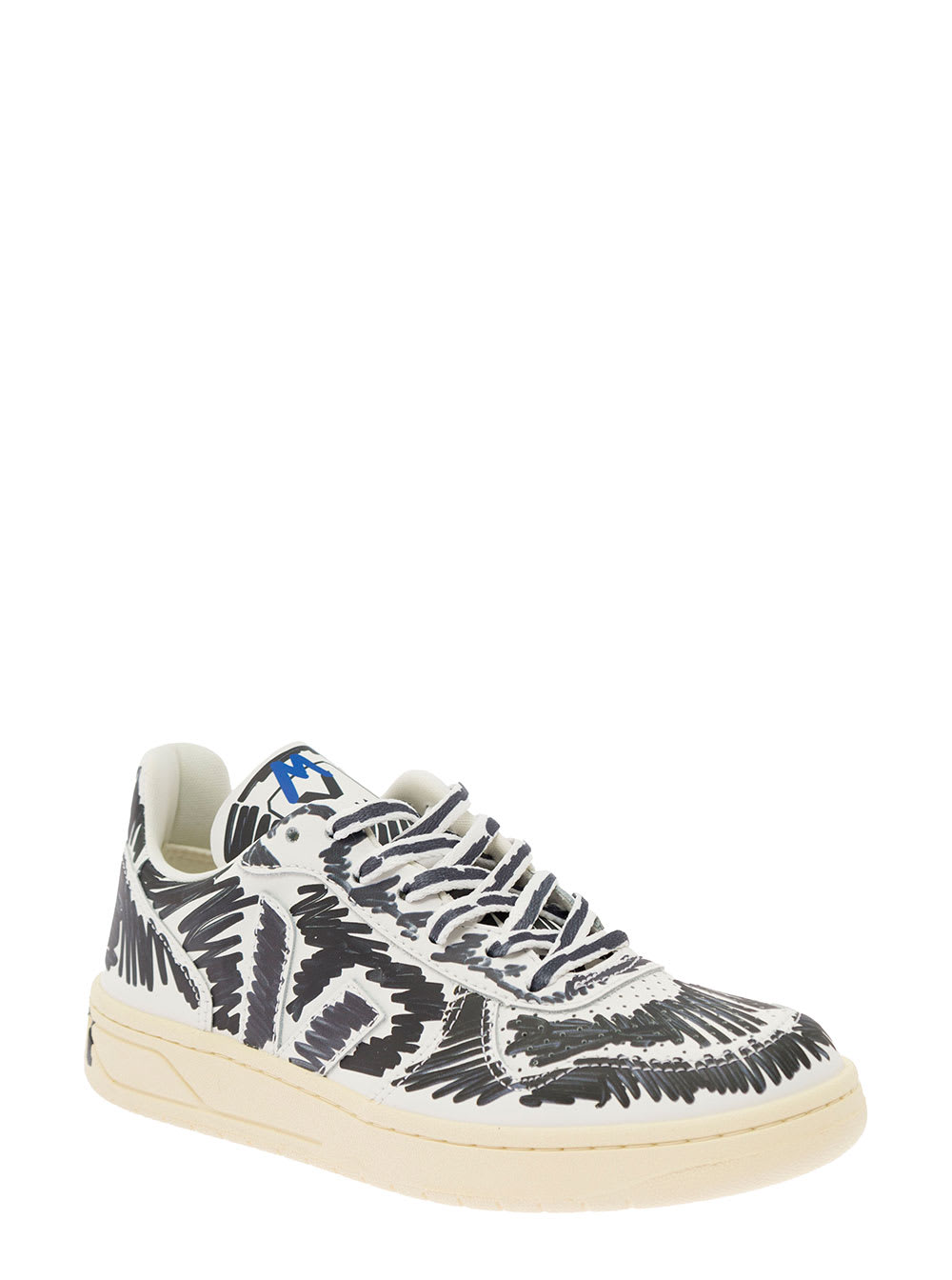 Veja X Marni Womens Black And White Leather Sneakers