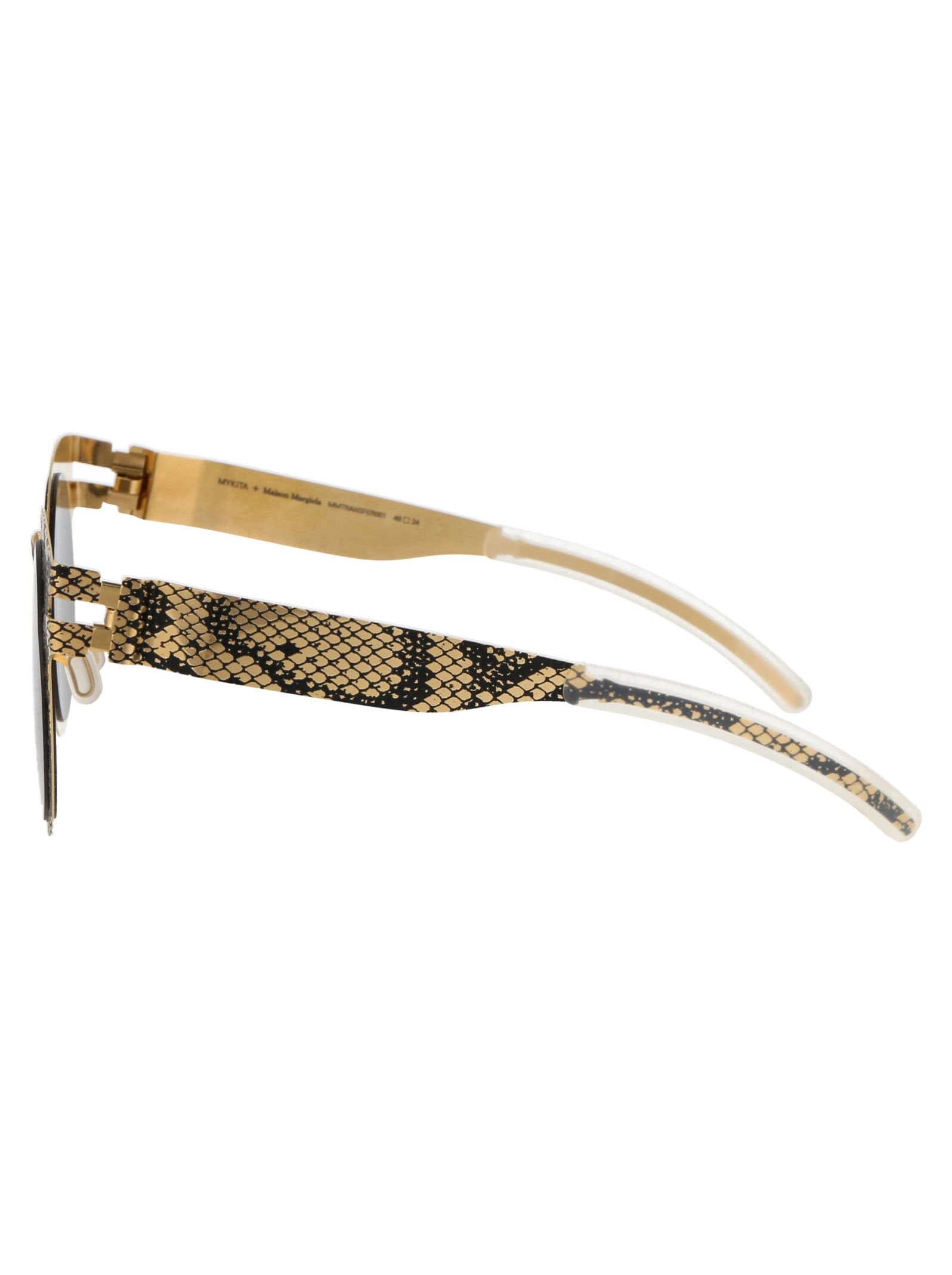 Shop Mykita Mmtransfer001 Sunglasses In 239 Gold Black Python Dark Grey Solid