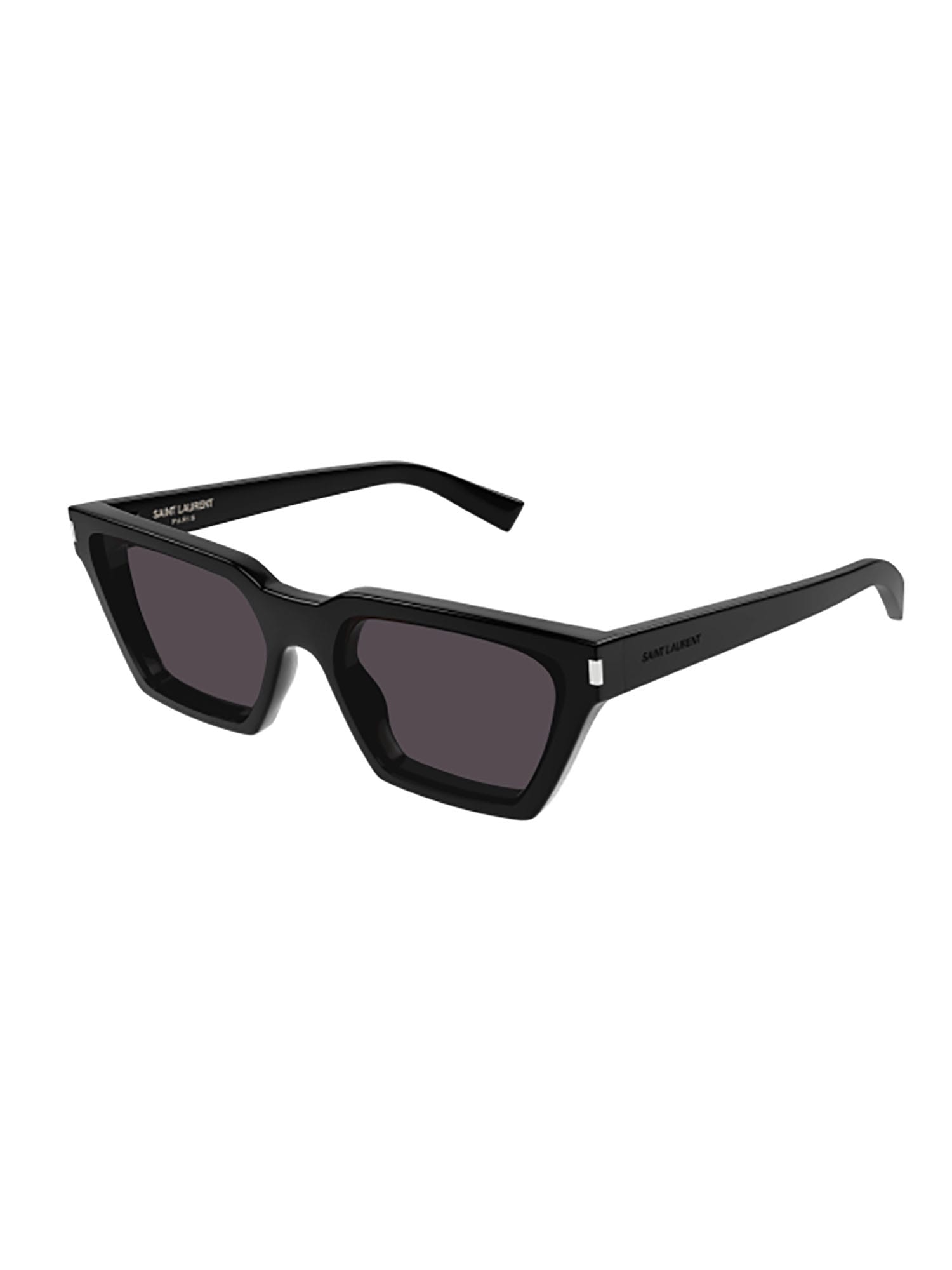Saint Laurent Logo-engraved Cat-eye Sunglasses In Black