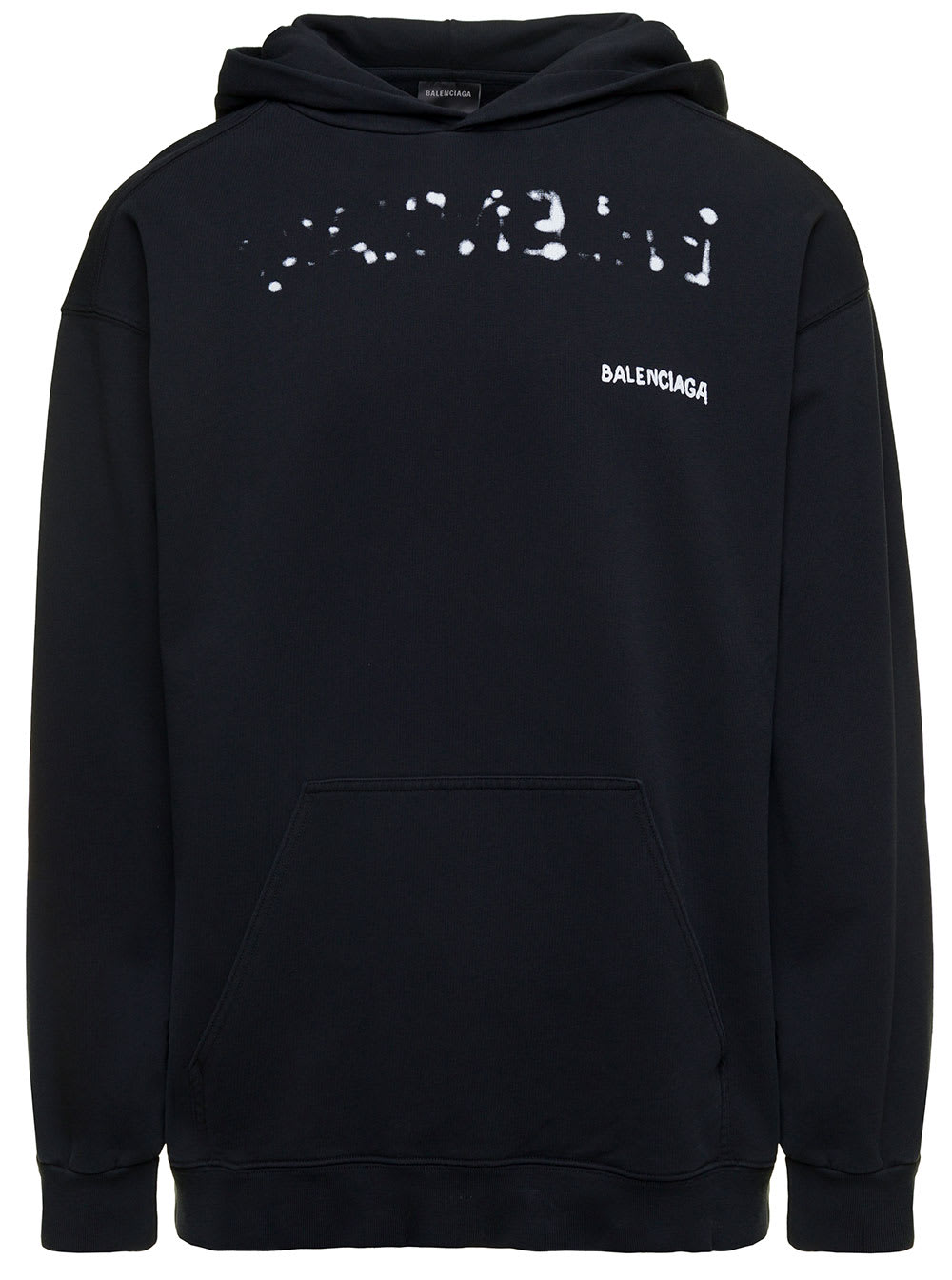 Balenciaga Bal Back Bleed Molleton Bouc Medium Fit In Black