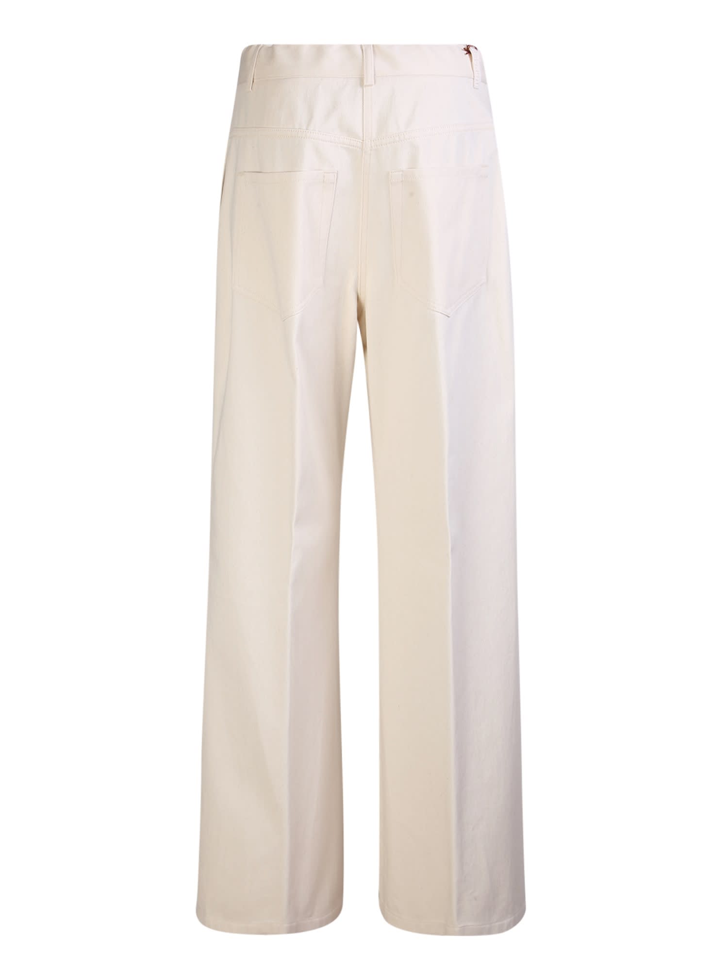 Shop Moncler Cotton Trousers In White