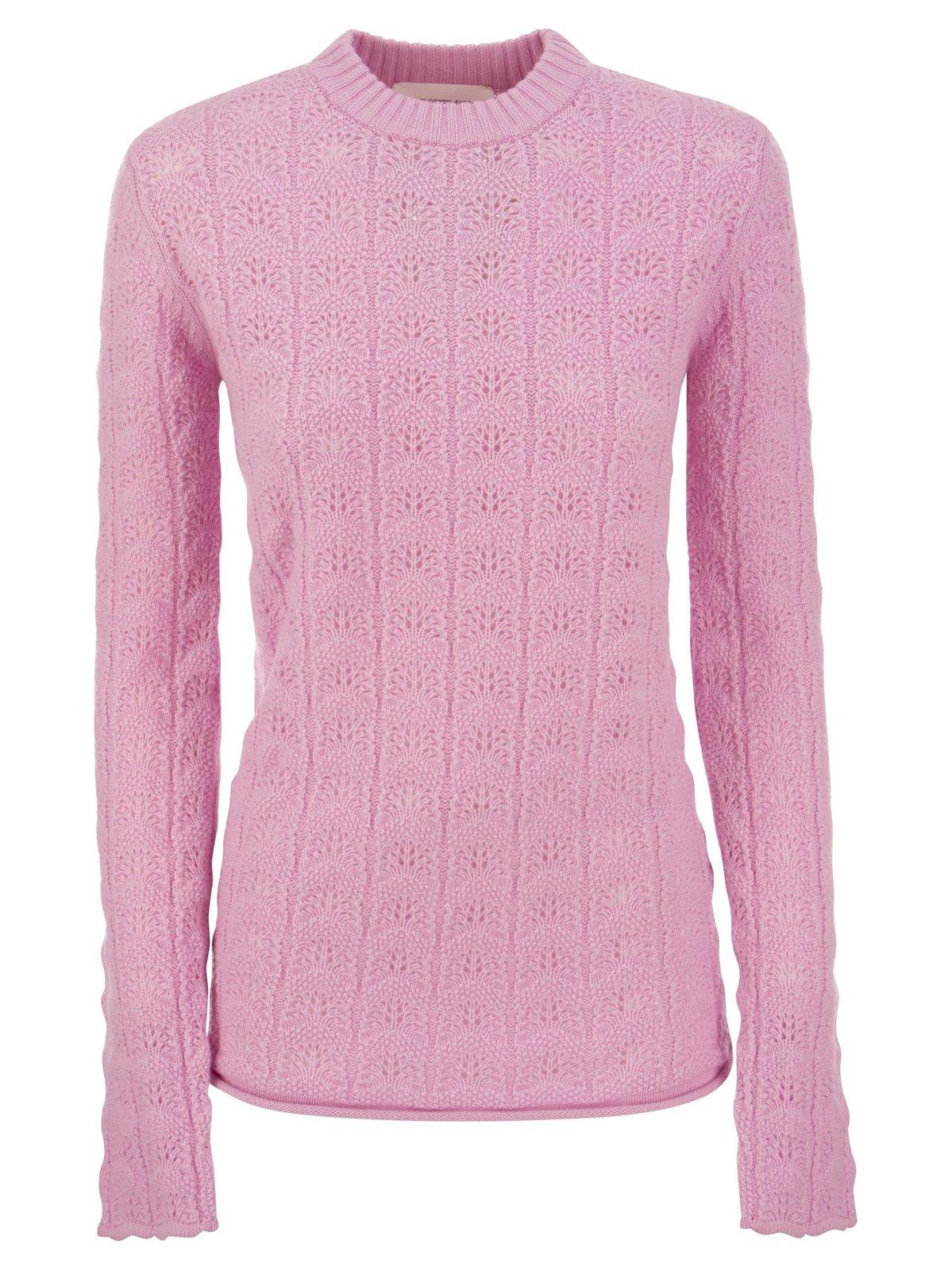 Sportmax Perforated Pattern Crewneck Sweater