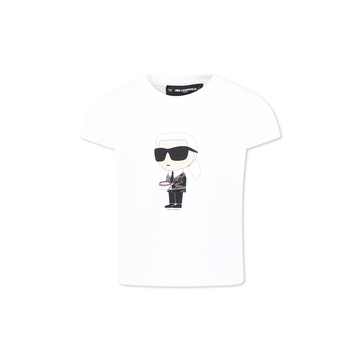 Karl Lagerfeld White T-shirt For Girl With Karl In White