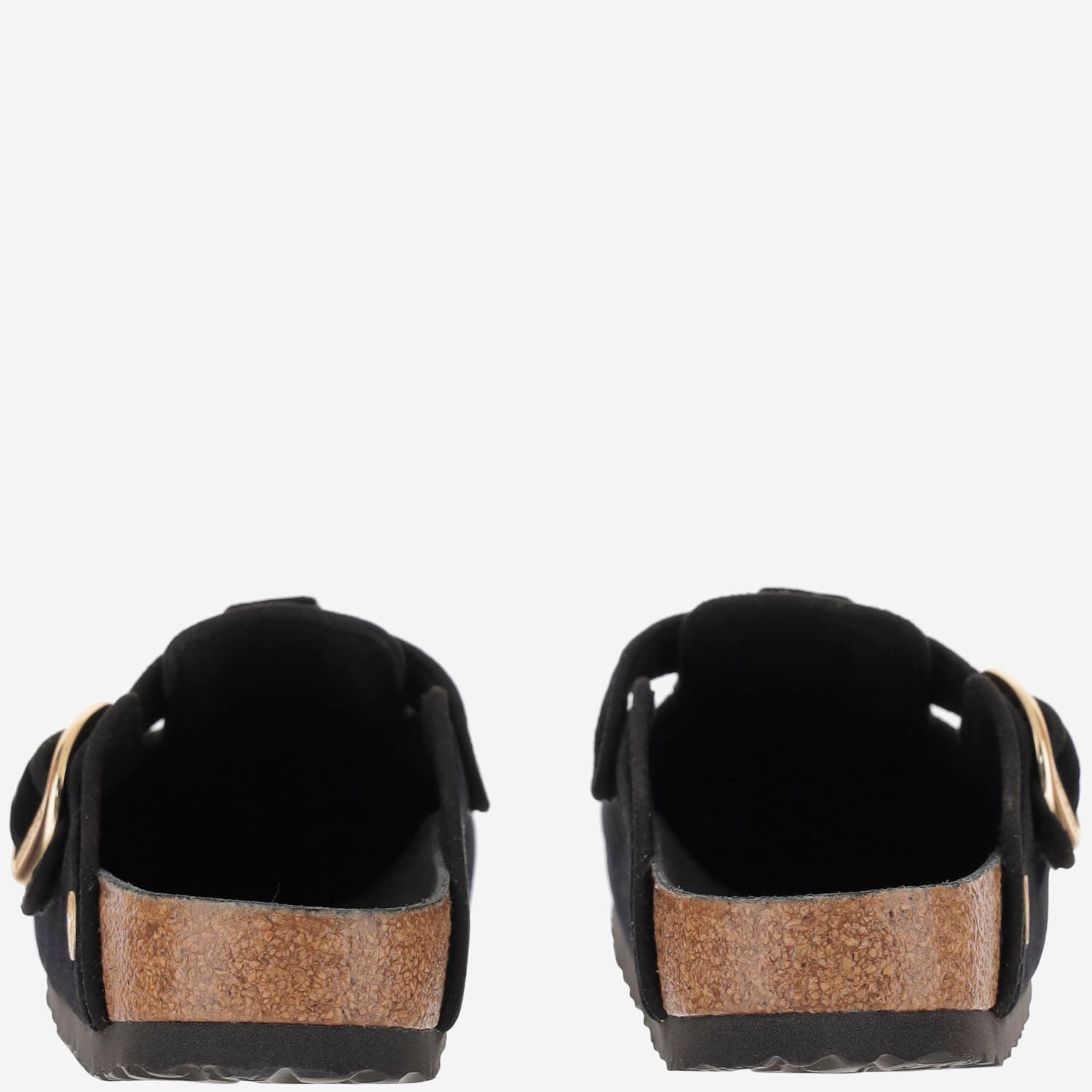 Birkenstock Boston Big Buckle Rivet In Velvet In Black