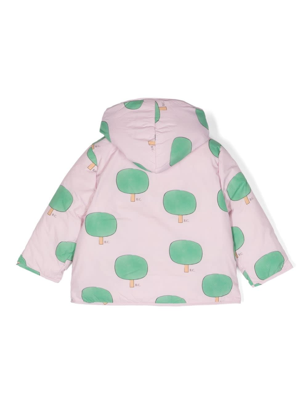 Baby Green Tree All Over Hooded Anorak In Pink
