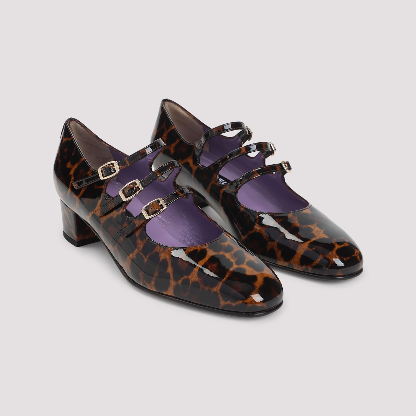 Carel Kina Mary Jane Pumps With Leopard Pattern In Brown