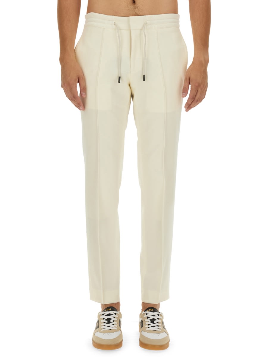 Shop Hugo Boss Pants With Elastic In White