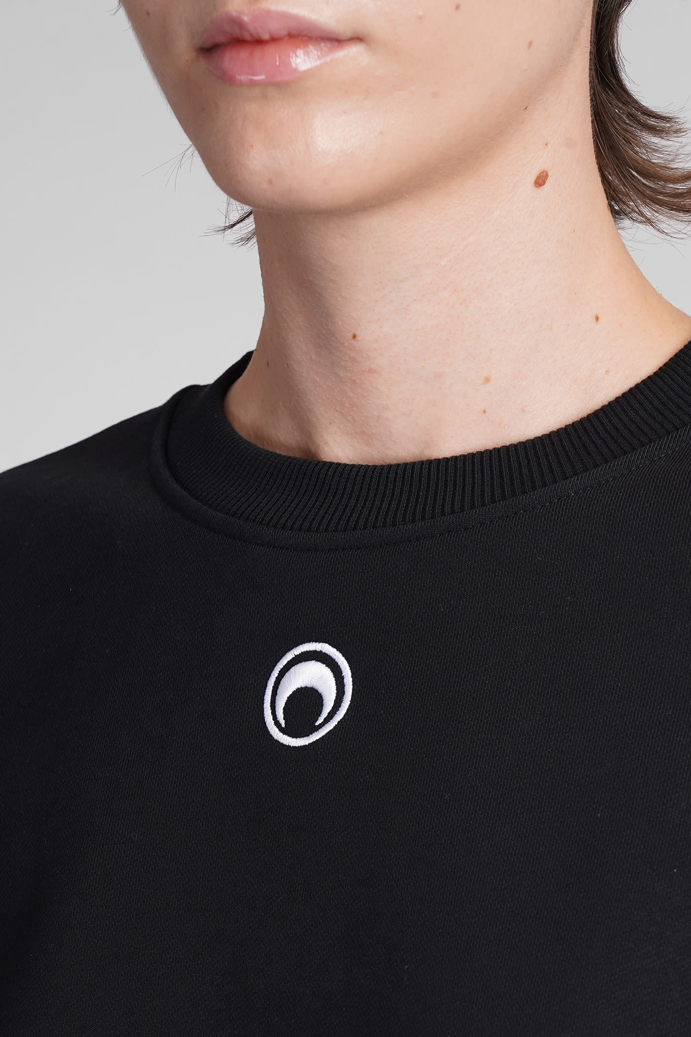 Shop Marine Serre Sweatshirt In Black Cotton