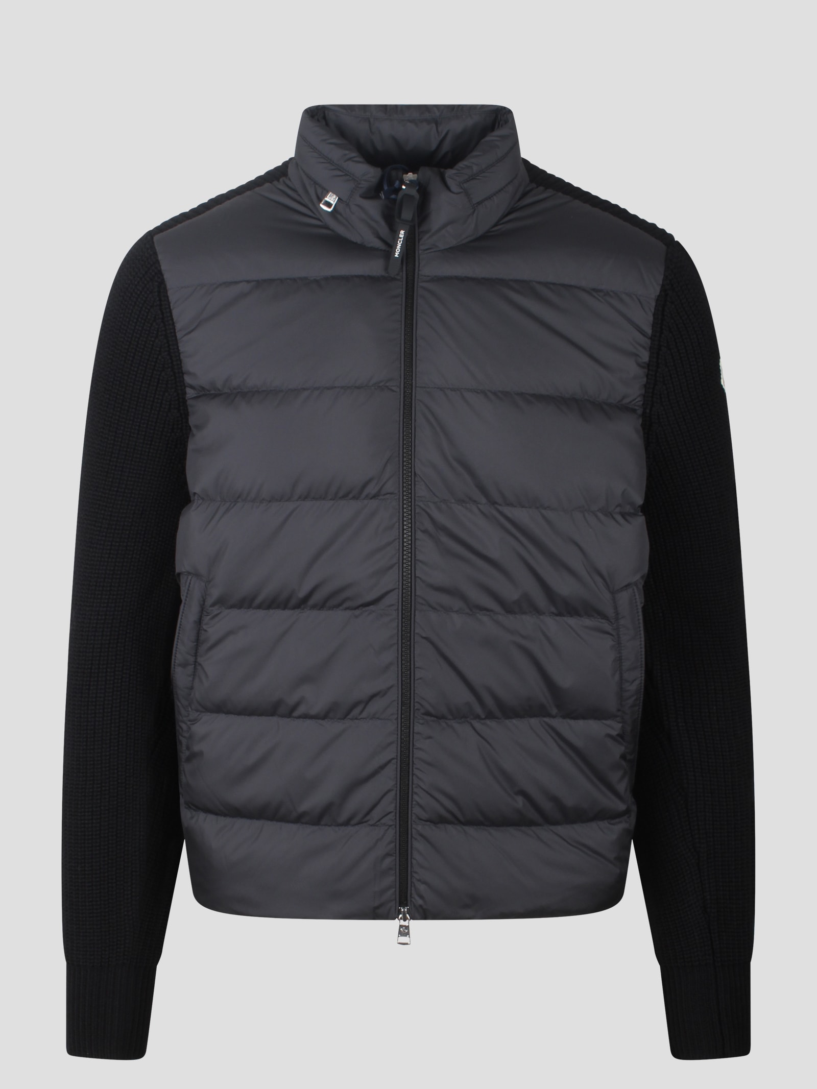 Shop Moncler Padded Hybrid Sweater In Black