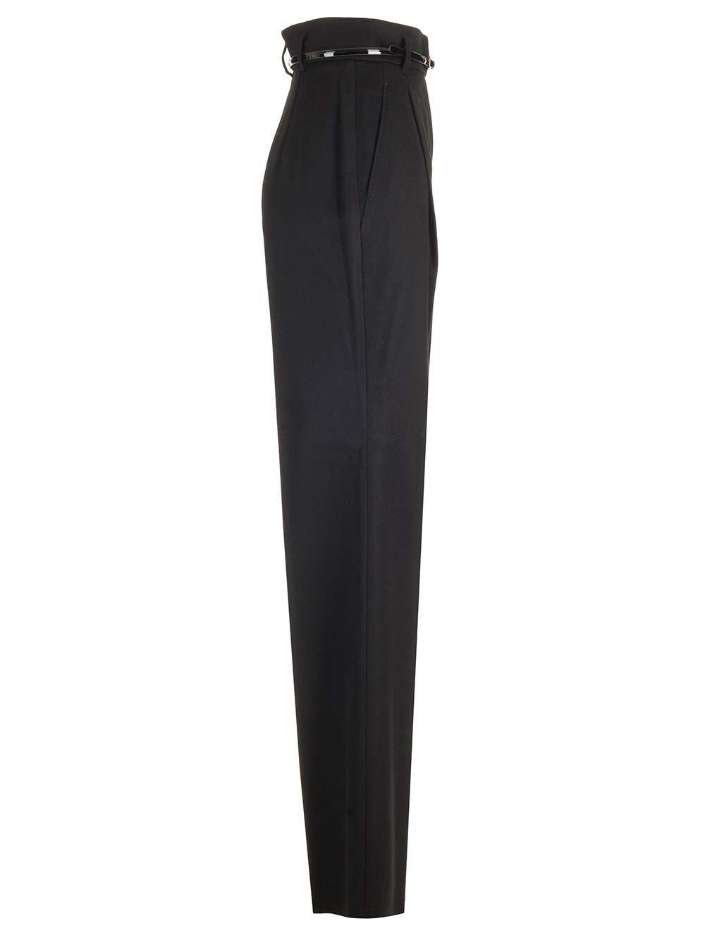 Shop Max Mara Pleat Detailed Straight Leg Trousers In Black