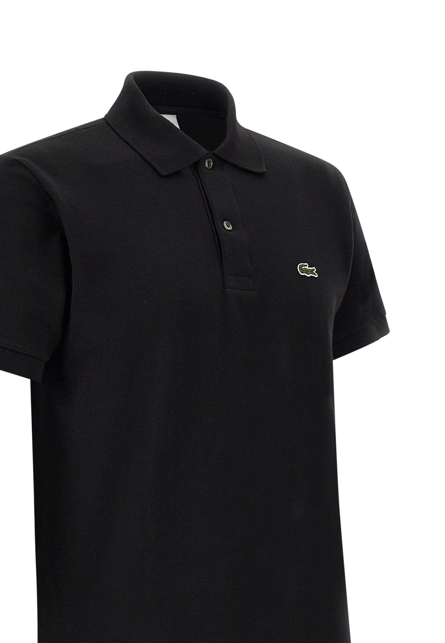 Shop Lacoste Cotton Polo Shirt In Black