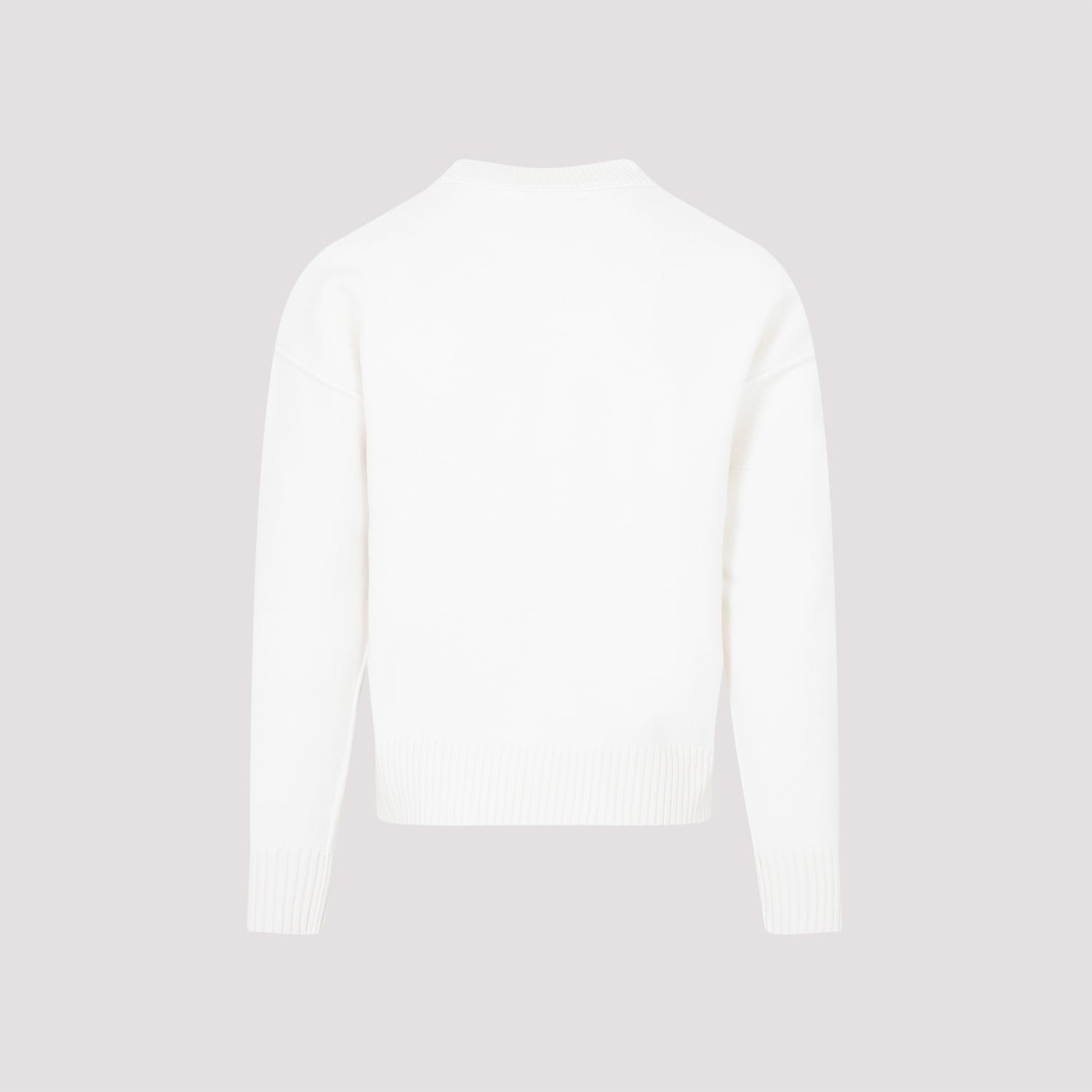 Shop Ami Alexandre Mattiussi Adc Crewneck Sweater In Off White Red